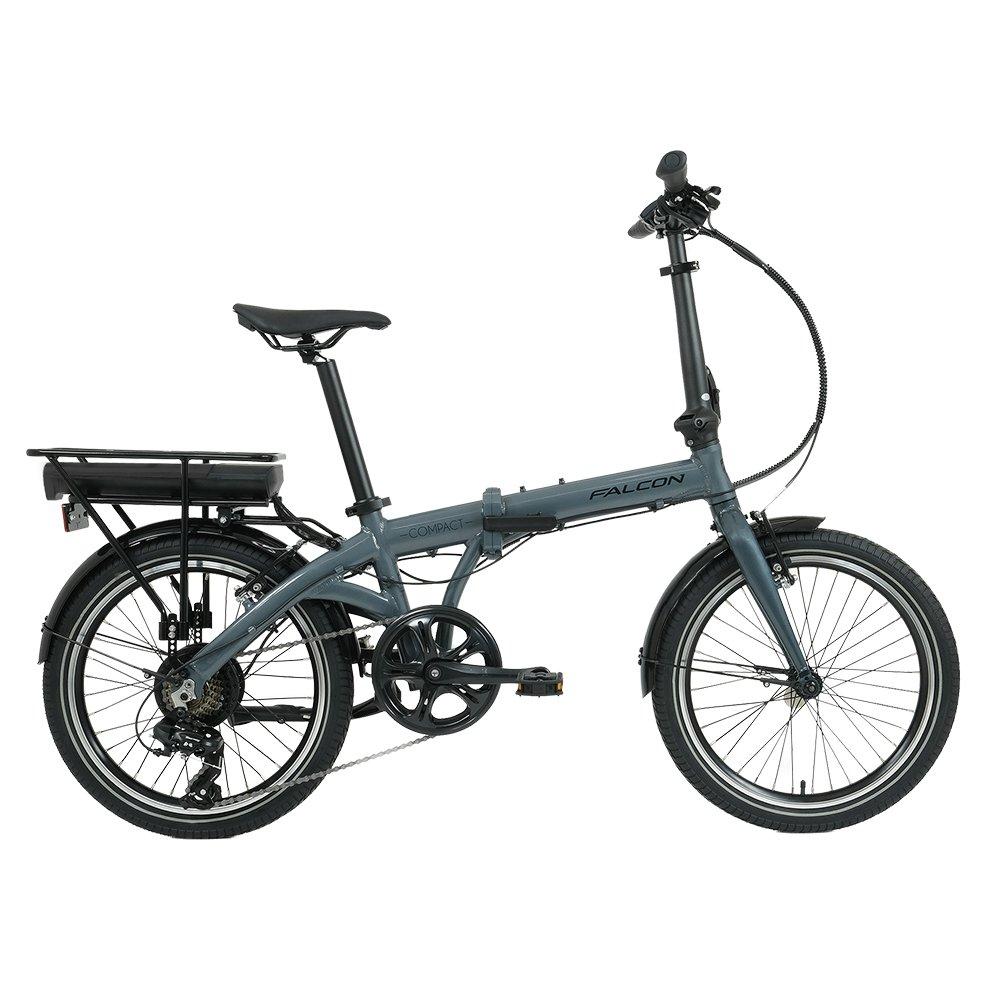 Gloss Grey - Falcon Cycles - Falcon Compact Electric Folding Bike - 1