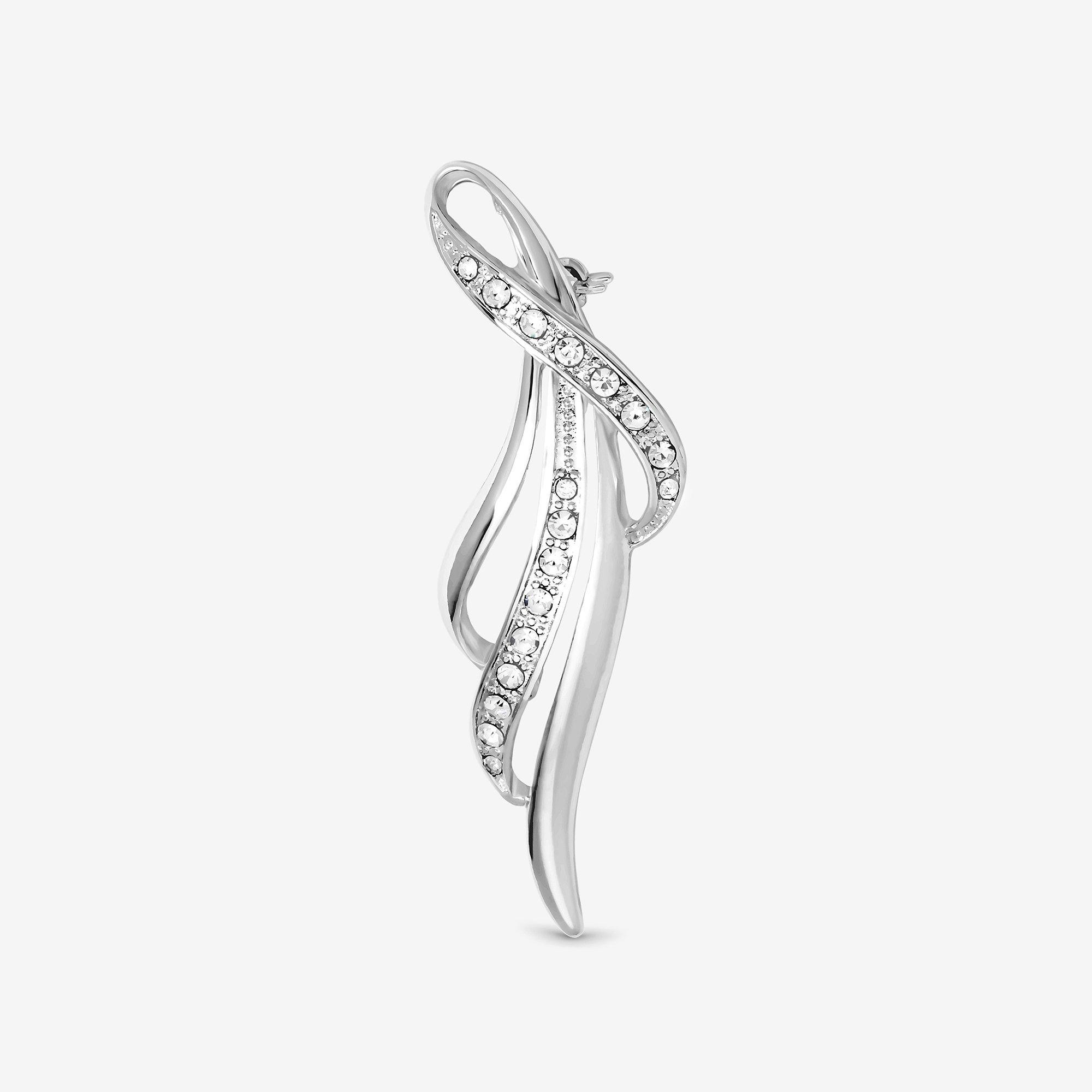 Silver - Jon Richard - Silver Plated Contempoary Long Brooch - Gift Box - 2