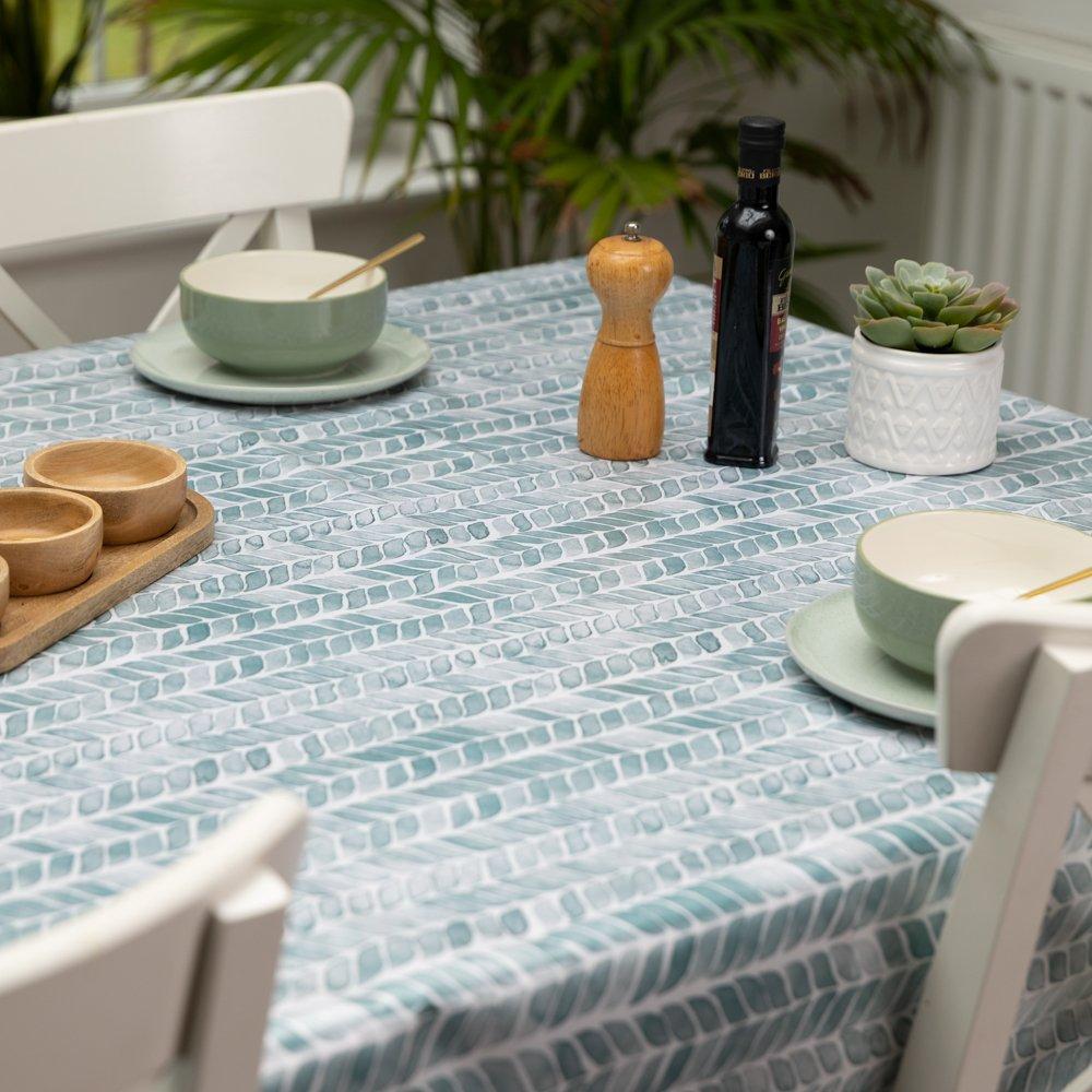 Green - D C Fix - Japondi Wipe Clean Polyester Tablecloth - 4