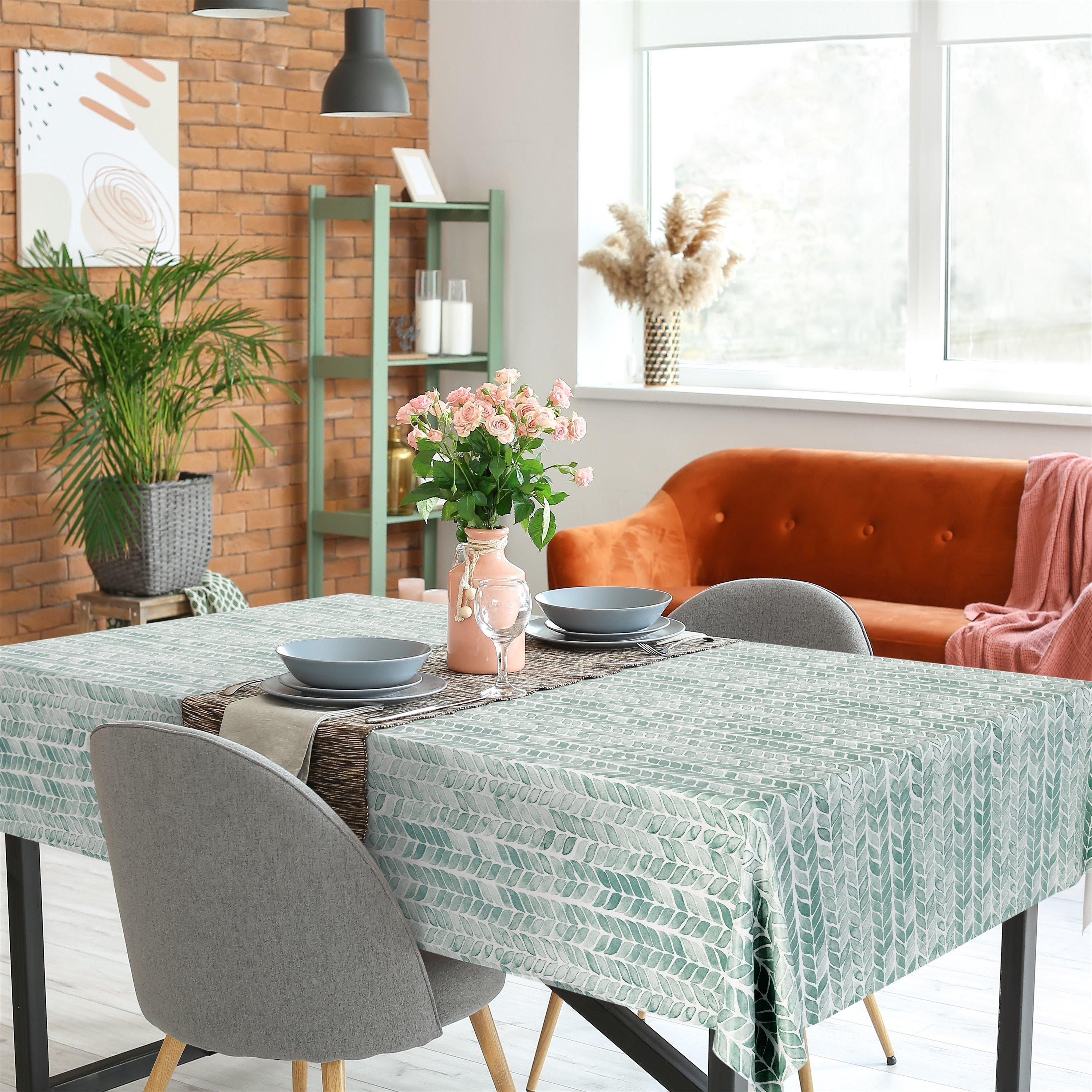 Green - D C Fix - Japondi Wipe Clean Polyester Tablecloth - 8