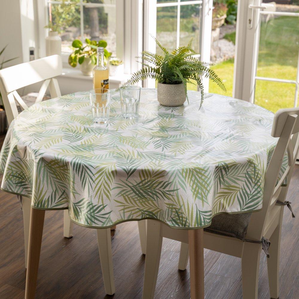 Green - D C Fix - Rain Forest Wipe Clean Polyester Tablecloth - 3