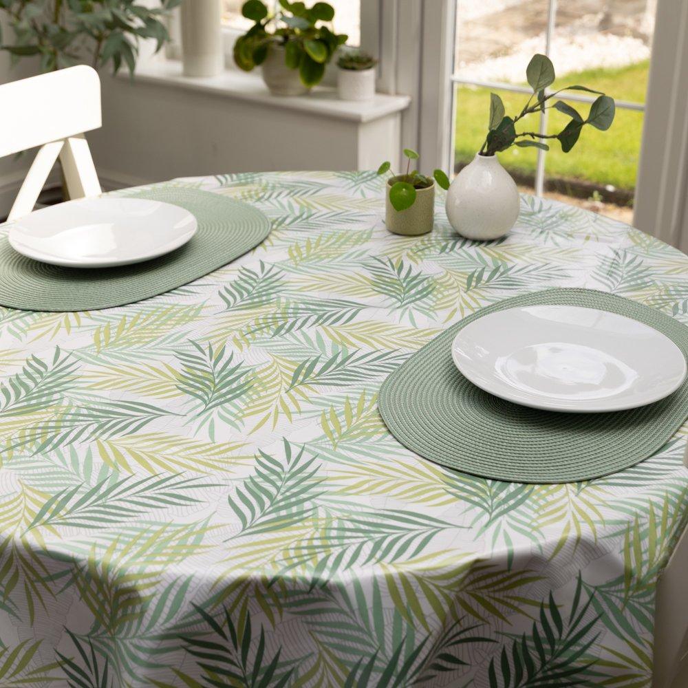 Green - D C Fix - Rain Forest Wipe Clean Polyester Tablecloth - 4