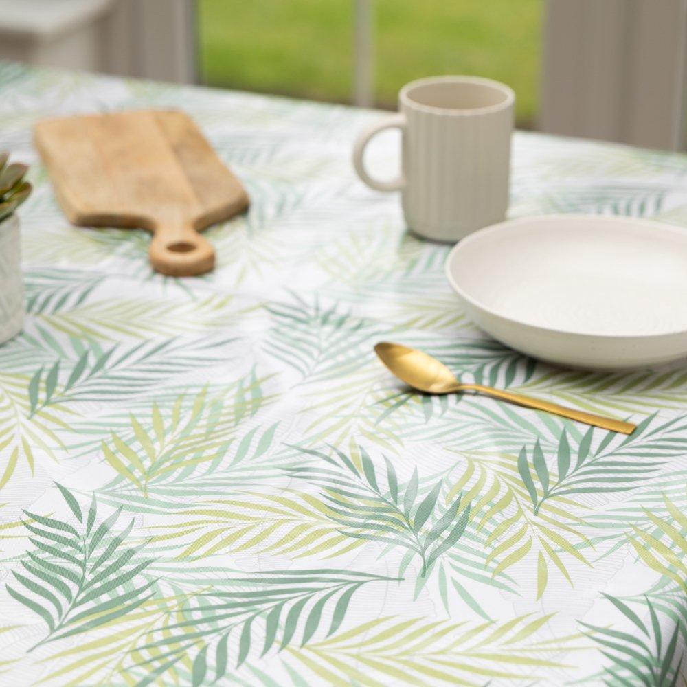 Green - D C Fix - Rain Forest Wipe Clean Polyester Tablecloth - 8