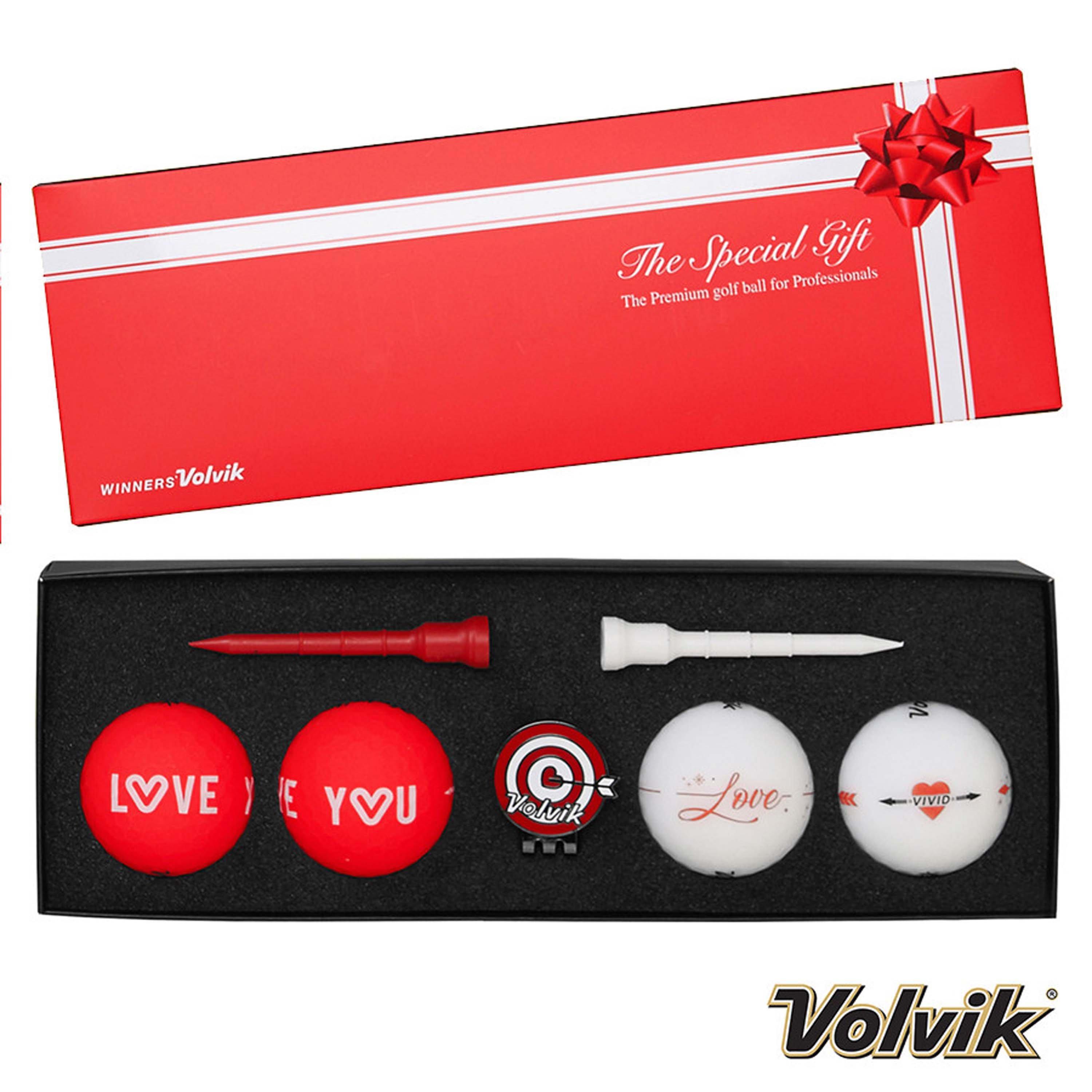 Red/White - Volvik - Volvik Love Pack With Marker & Tees