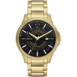 Armani Exchange Mens Armani Exchange Gold and Black Watch