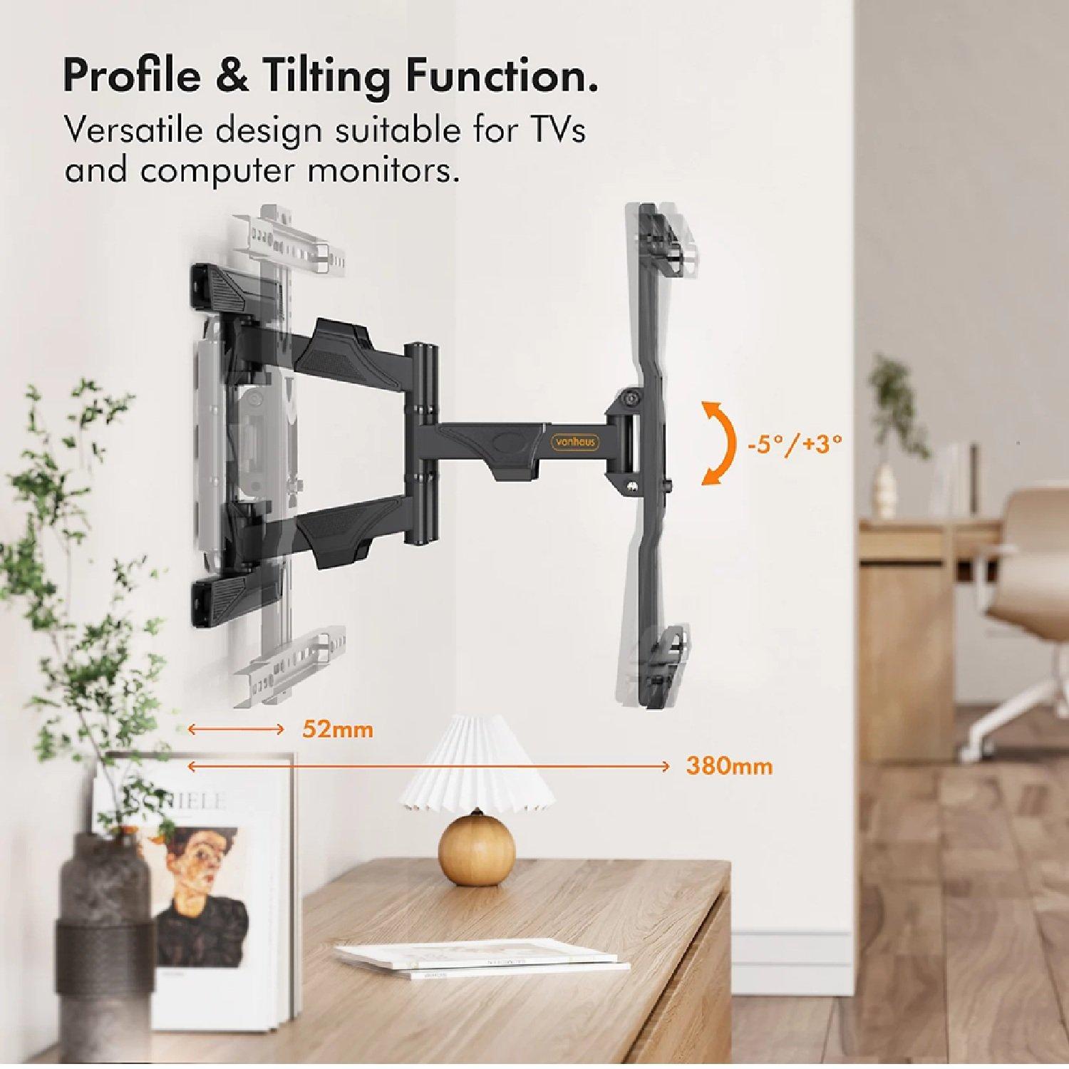 Black - VonHaus - Premium 37-82 TV Bracket - 3