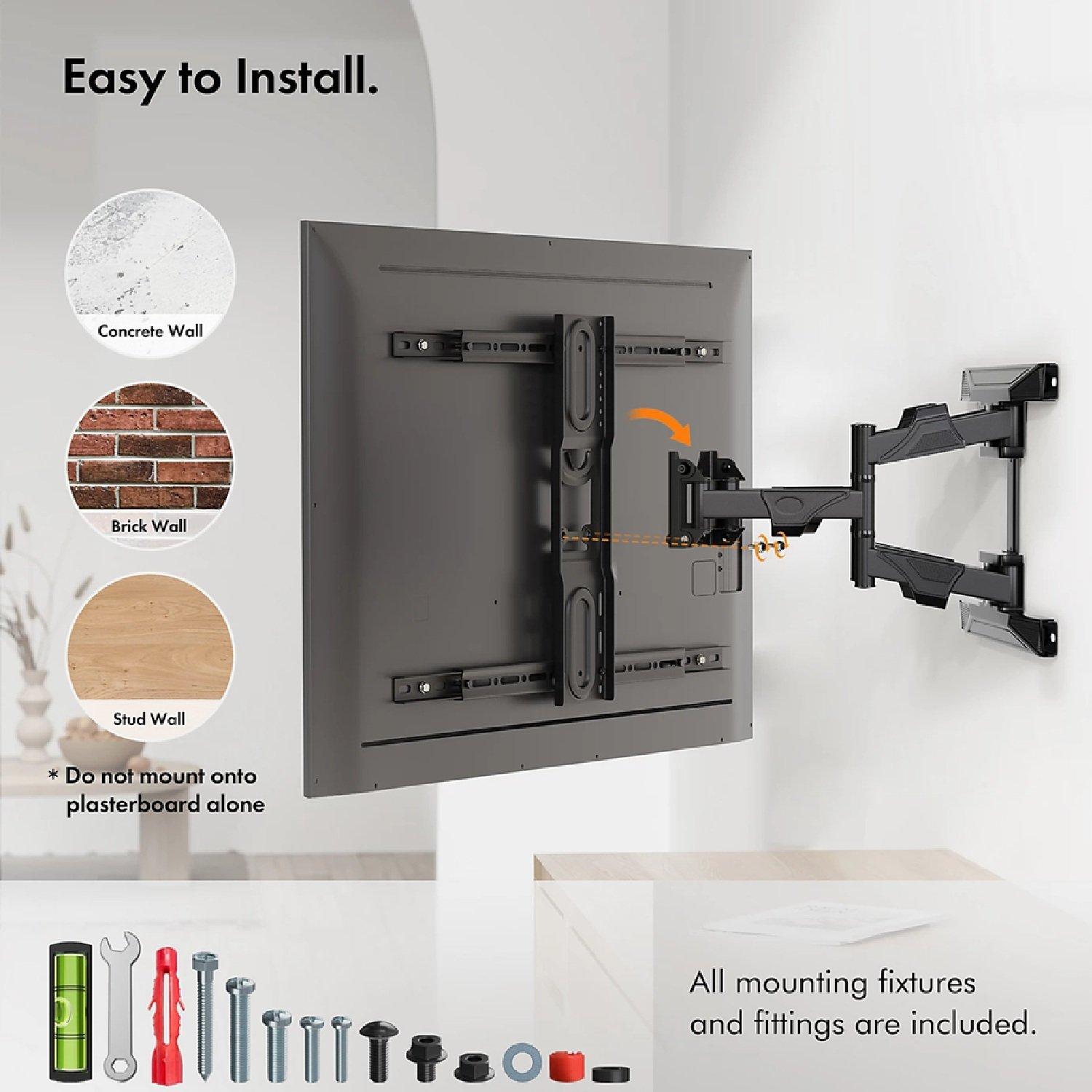 Black - VonHaus - Premium 37-82 TV Bracket - 5