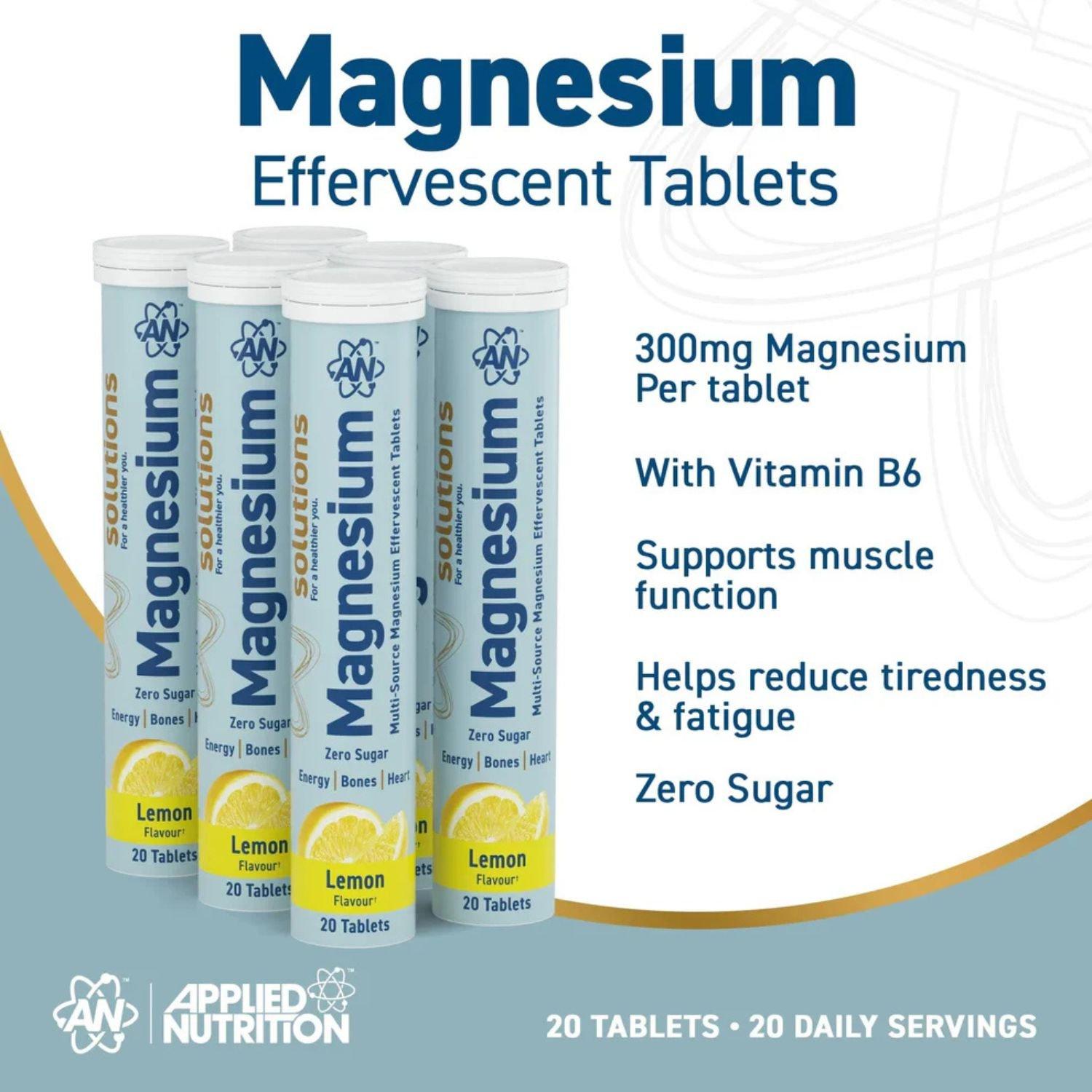 Lemon & Lime - Applied Nutrition - Magnesium Effervescent Tablets (6 x 20) - 2