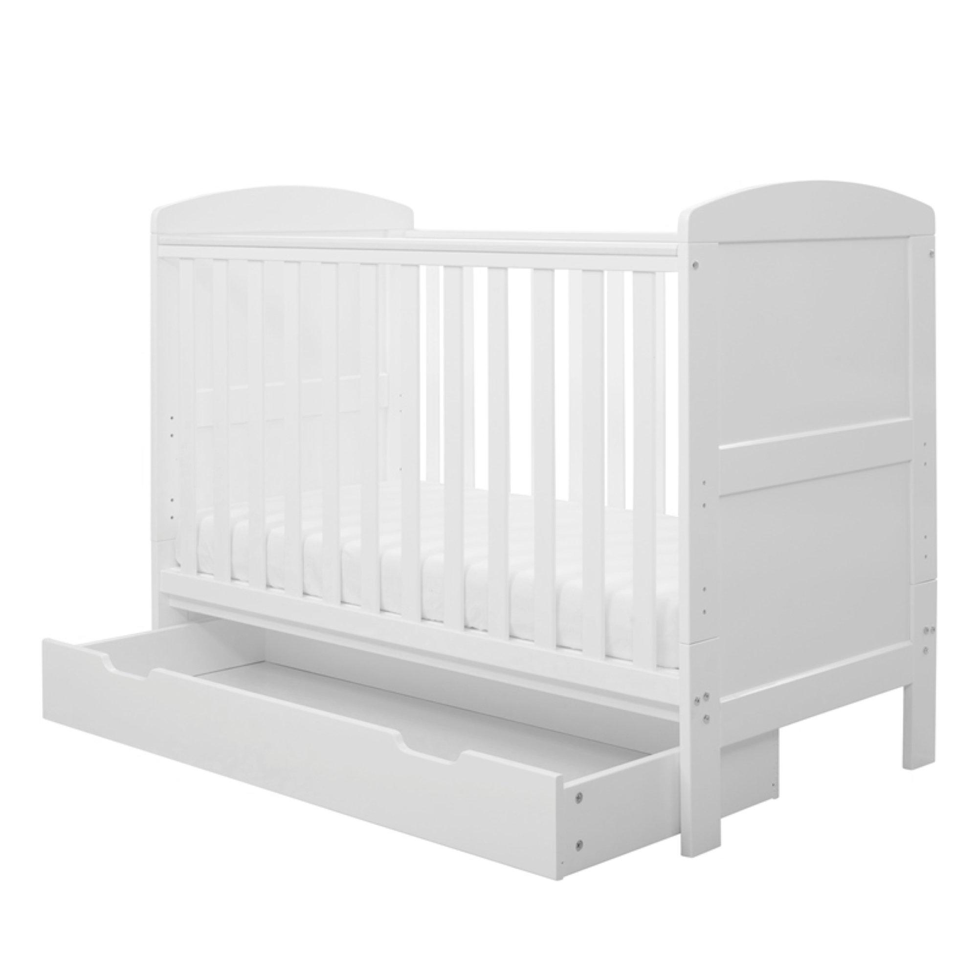 White - Ickle Bubba - 120 Coleby Mini Cot Bed Under Drawer - 2