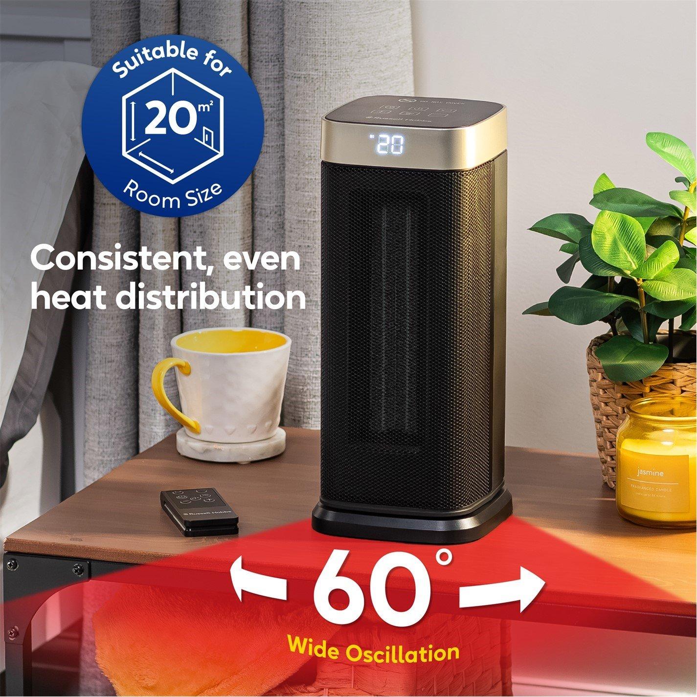 Gold / Black - Russell Hobbs - Russell Hobbs RHCTH2002G Oscillating Heater - 3