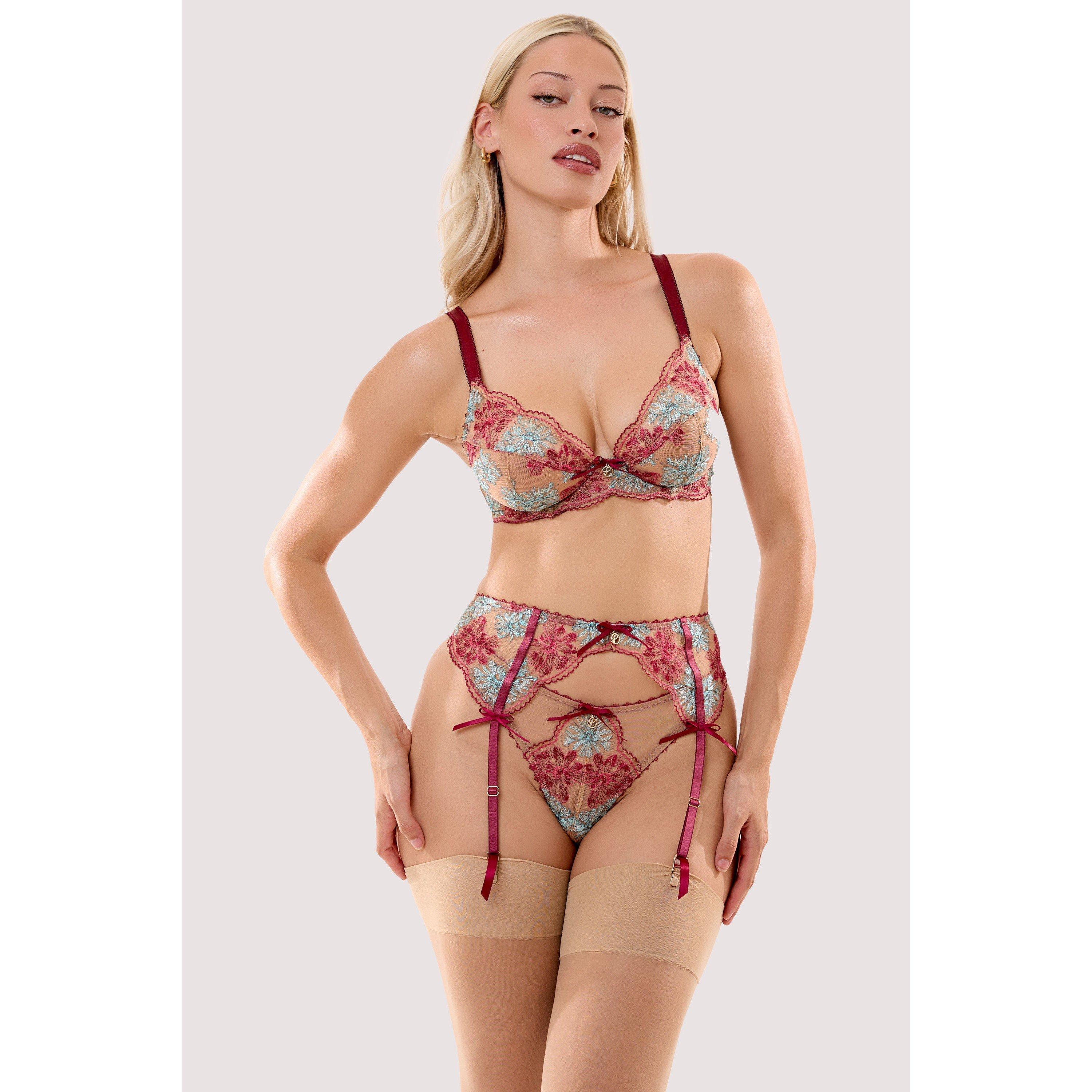 Ivory & Wine - Playful Promises - Persephone Ivory & Wine Floral Embroidery Suspende - 4