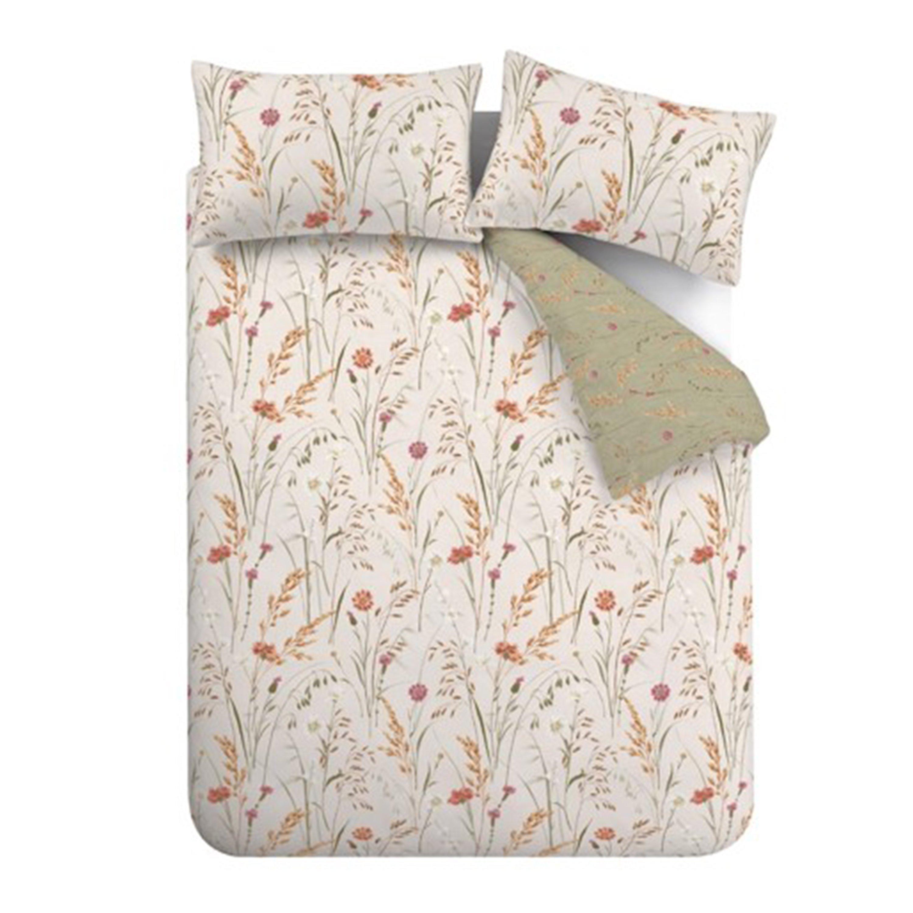 Green - Catherine Lansfield - Brushed Grasmere Floral Cotton Duvet Cover Set - 5
