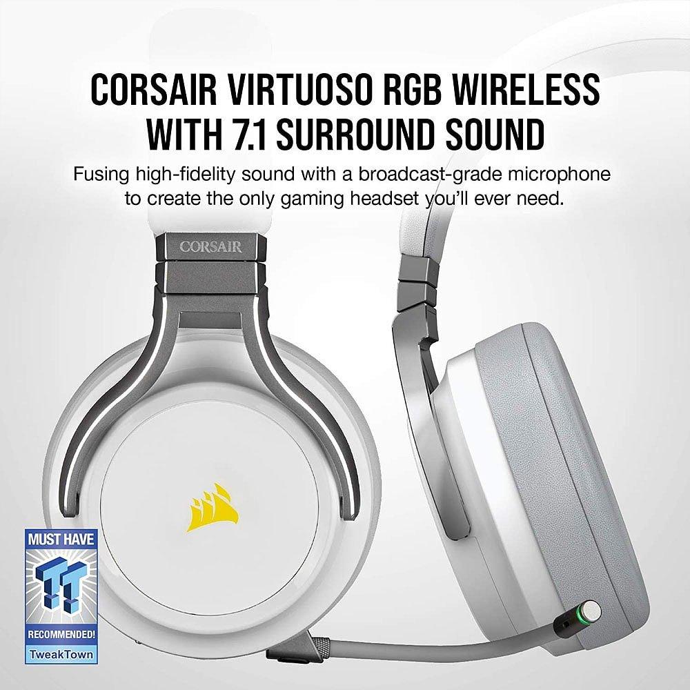 PC - Corsair - Corsair Virtuoso RGB Wireless Headset - White - 10