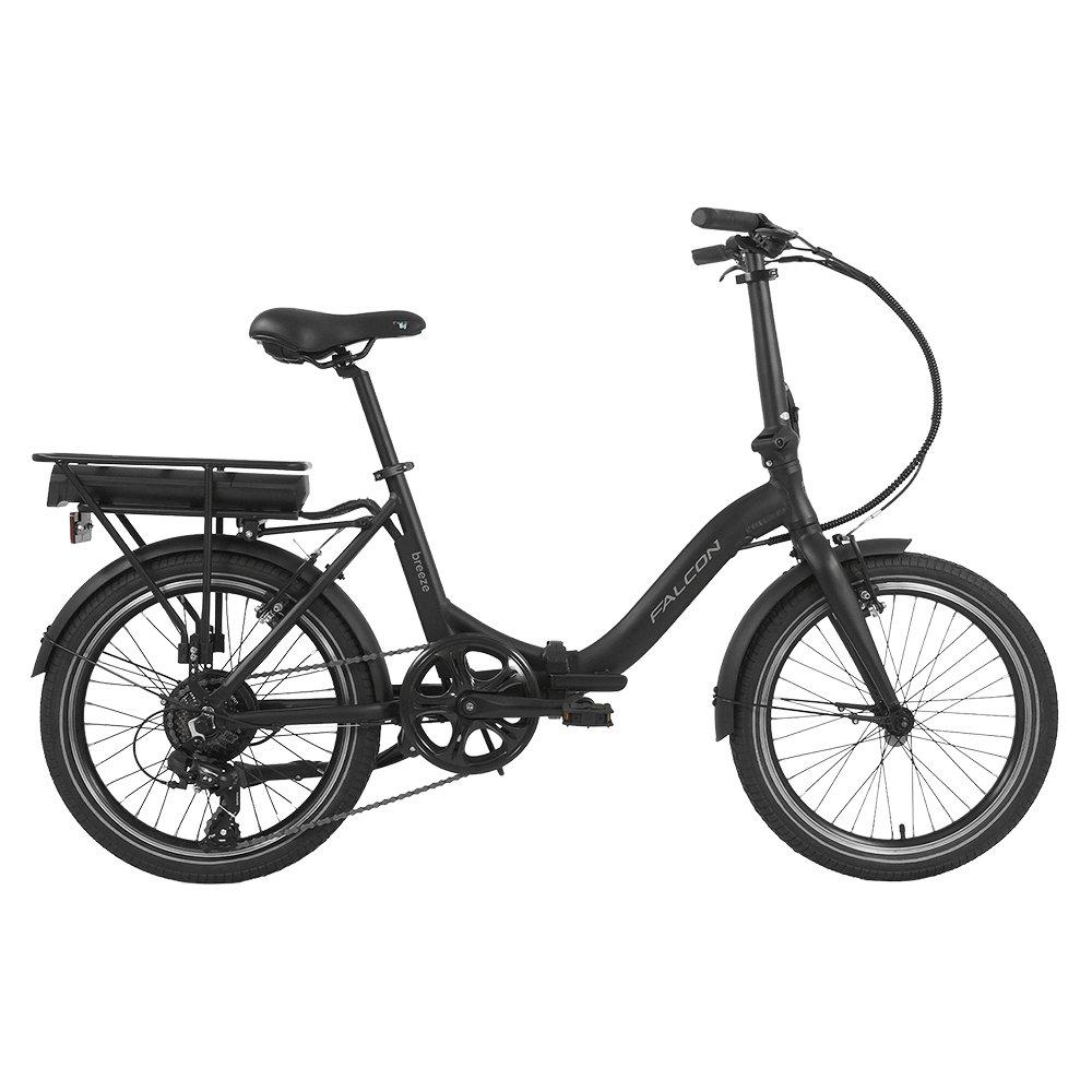 Matte Black - Falcon Cycles - Falcon Breeze Low Step Electric Folding Bike - 1