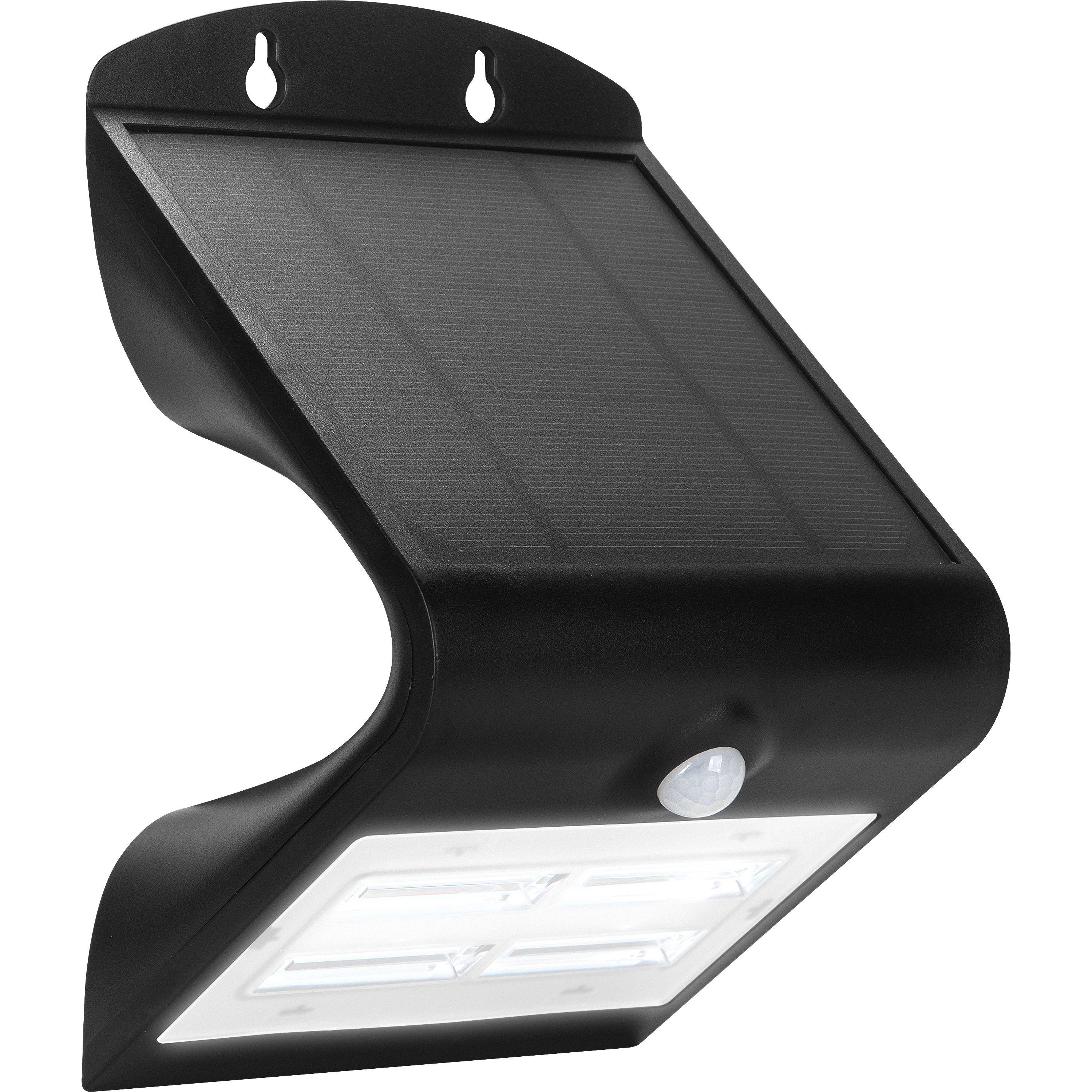 Black - Luceco - Solar Guardian Angled Wall Light With PIR - 1