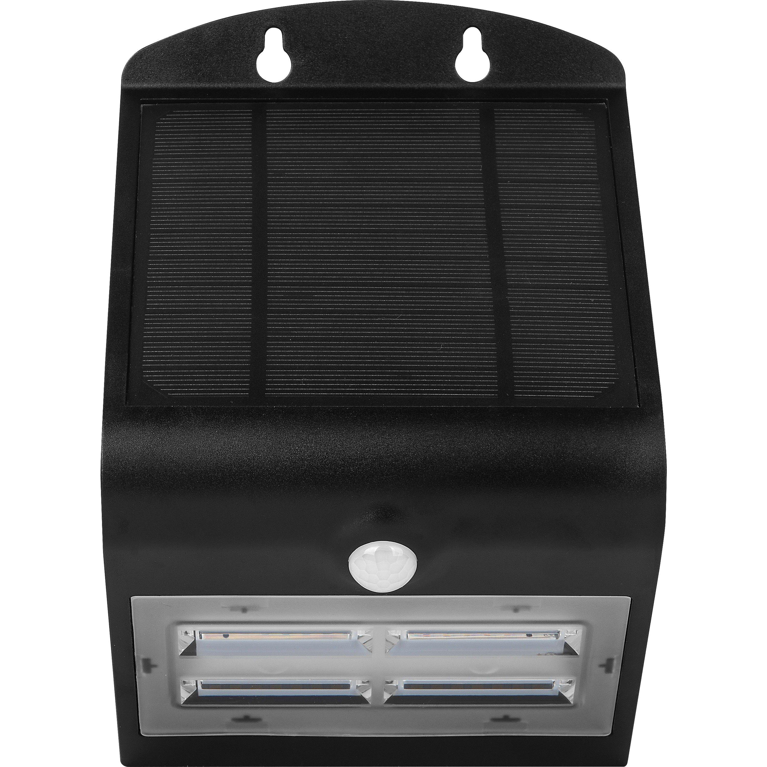 Black - Luceco - Solar Guardian Angled Wall Light With PIR - 2