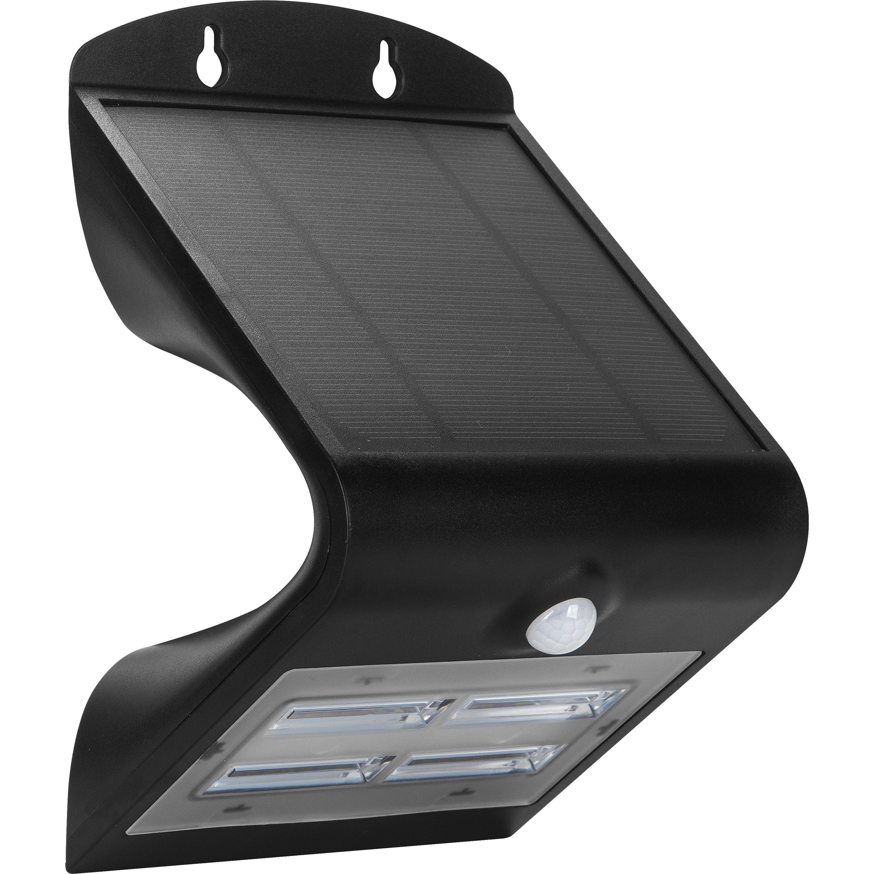 Black - Luceco - Solar Guardian Angled Wall Light With PIR - 3