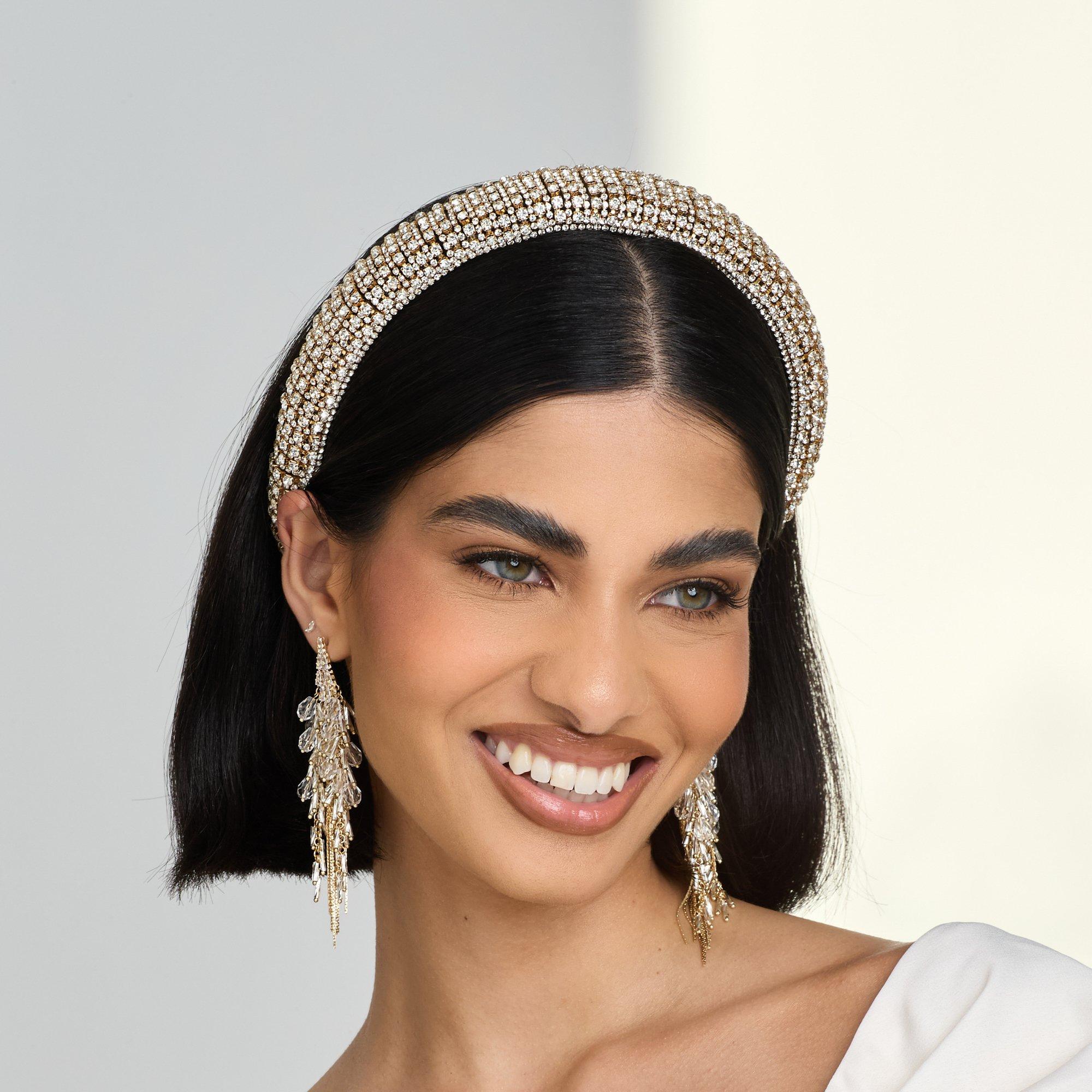 Gold - Jon Richard - Statement Gold Plated Crystal Headband - 2