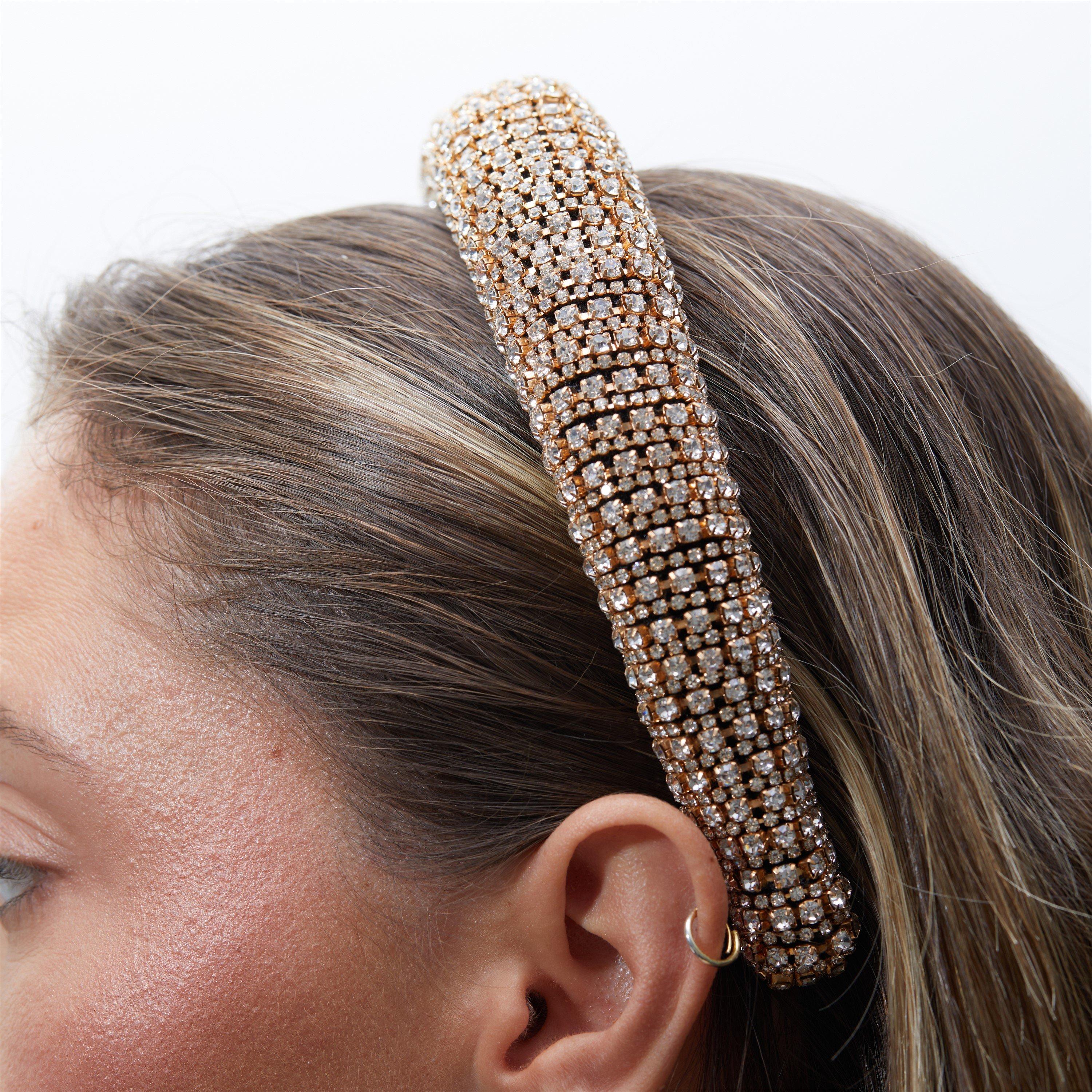 Gold - Jon Richard - Statement Gold Plated Crystal Headband - 3