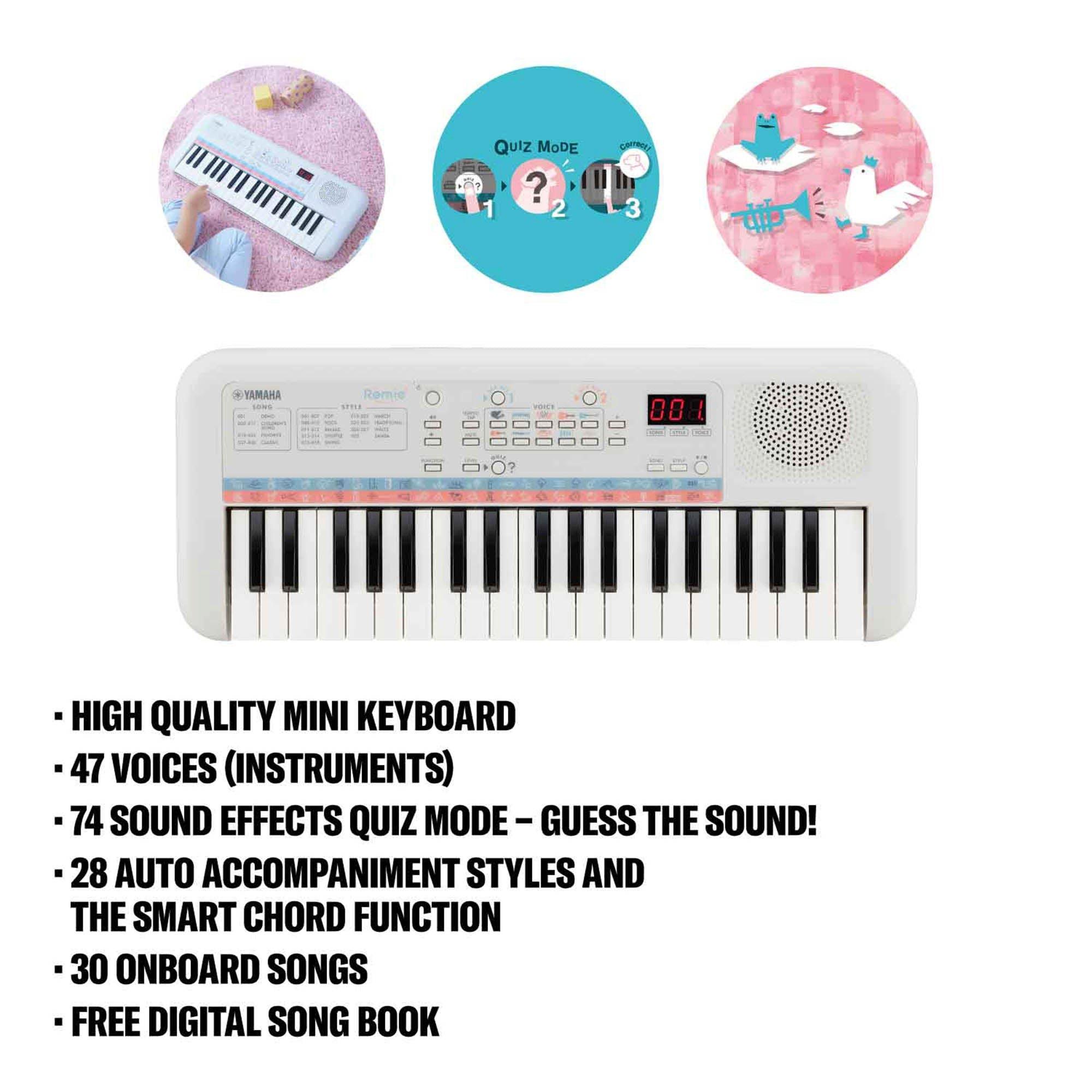 White - Yamaha - PSS-E30 Mini Key Portable Keyboard - 3