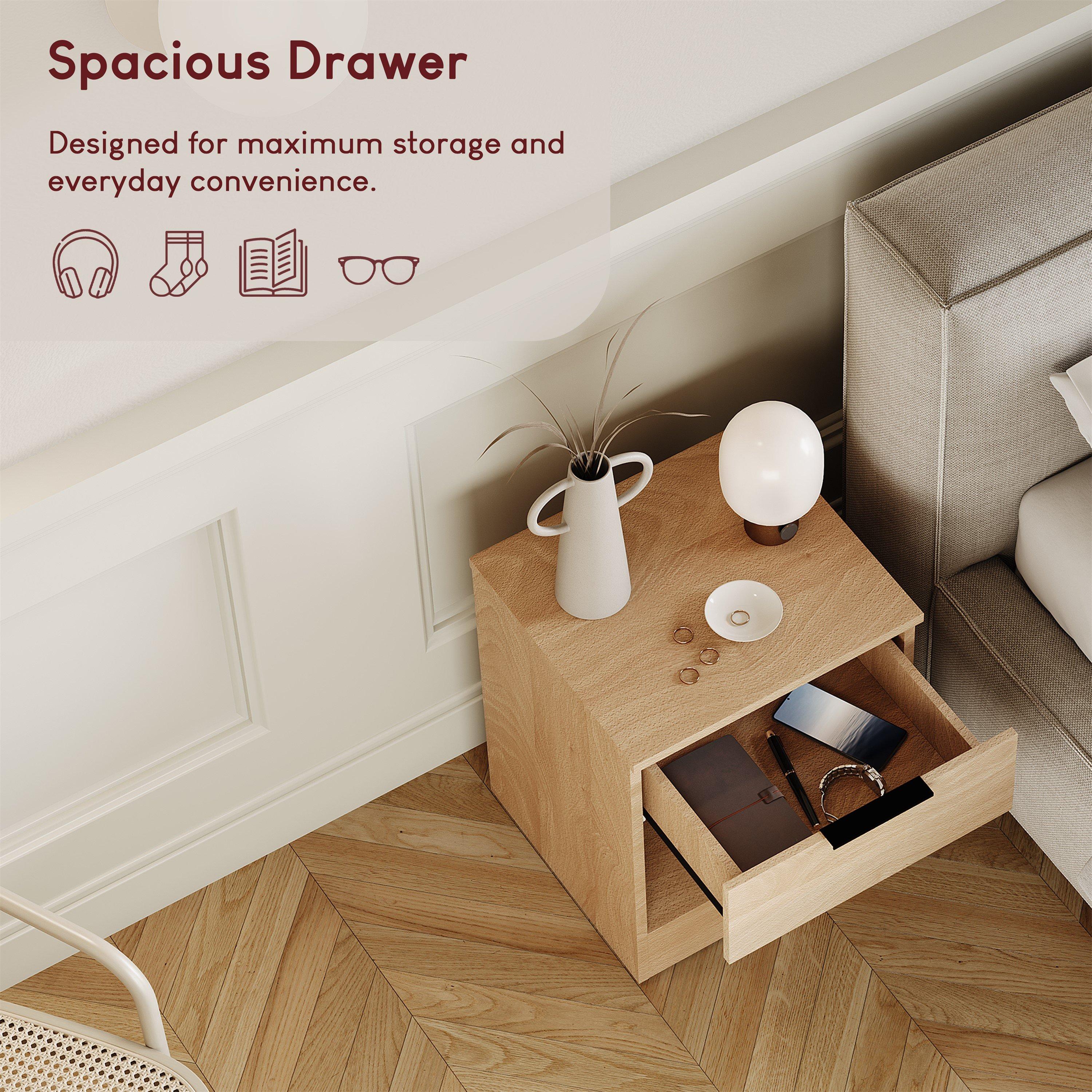 Pine - Lassic - Trega 1 Drawer Bedside Chest Set Of 2 - 6