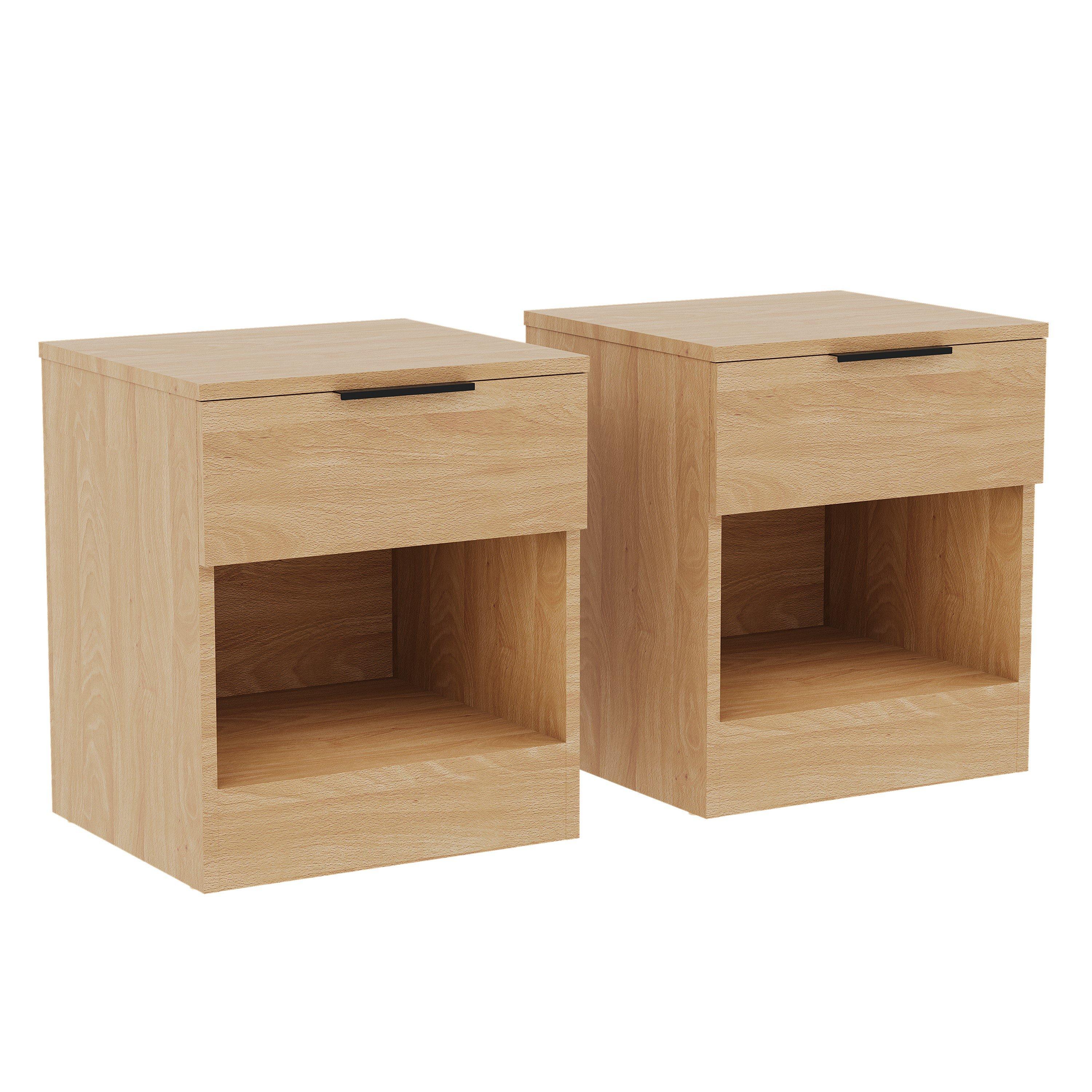 Pine - Lassic - Trega 1 Drawer Bedside Chest Set Of 2 - 9
