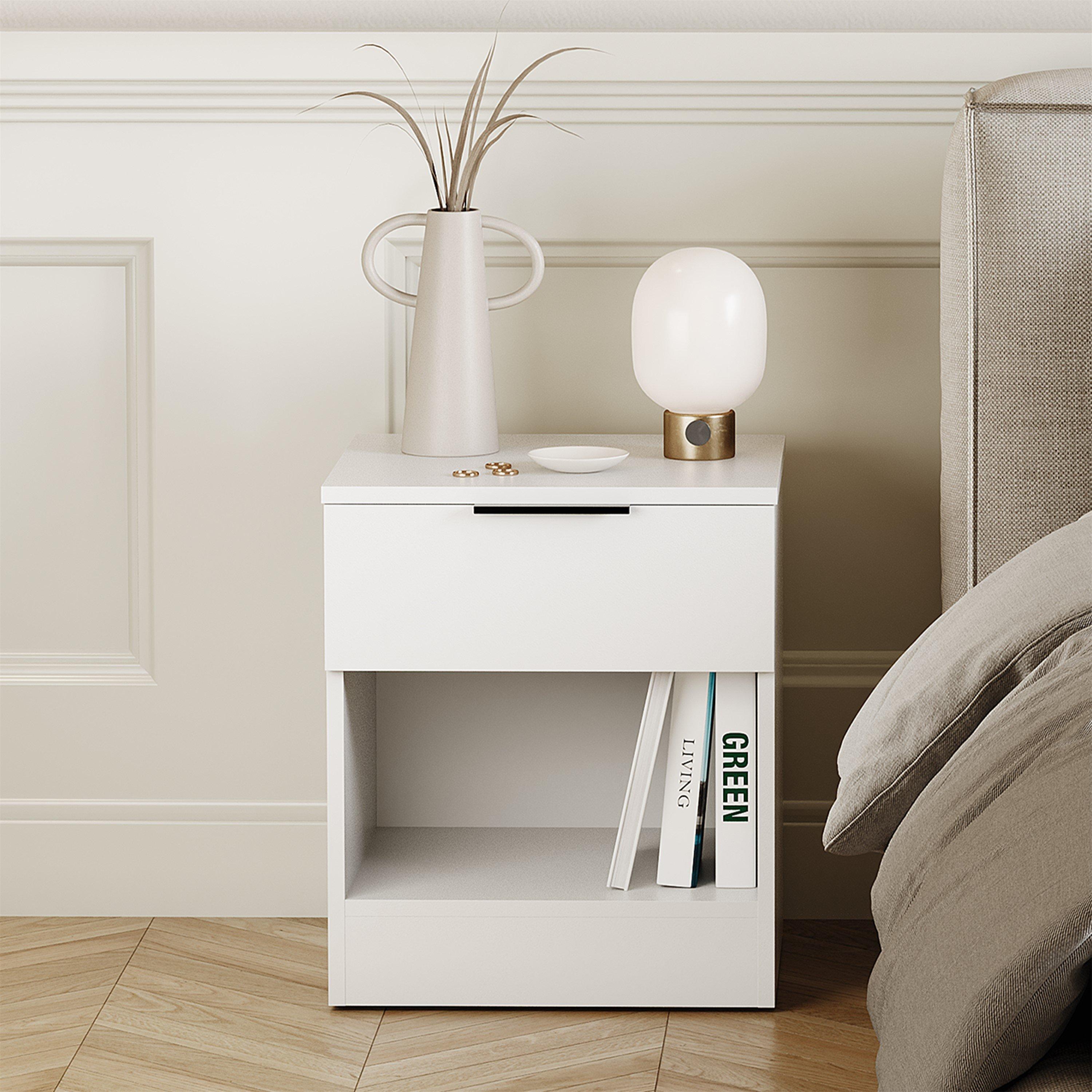 White - Lassic - Trega 1 Drawer Bedside Chest - 3