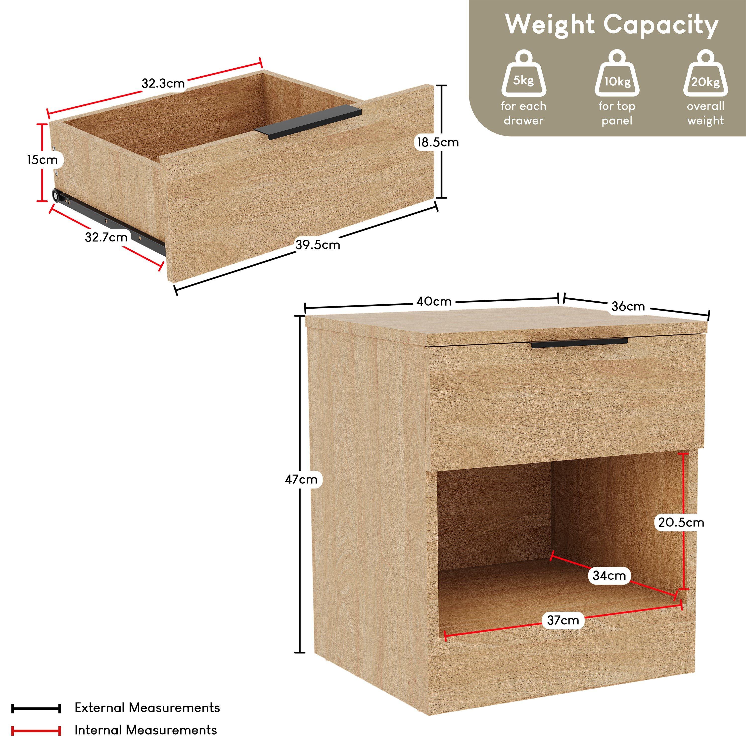Pine - Lassic - Trega 1 Drawer Bedside Chest - 2