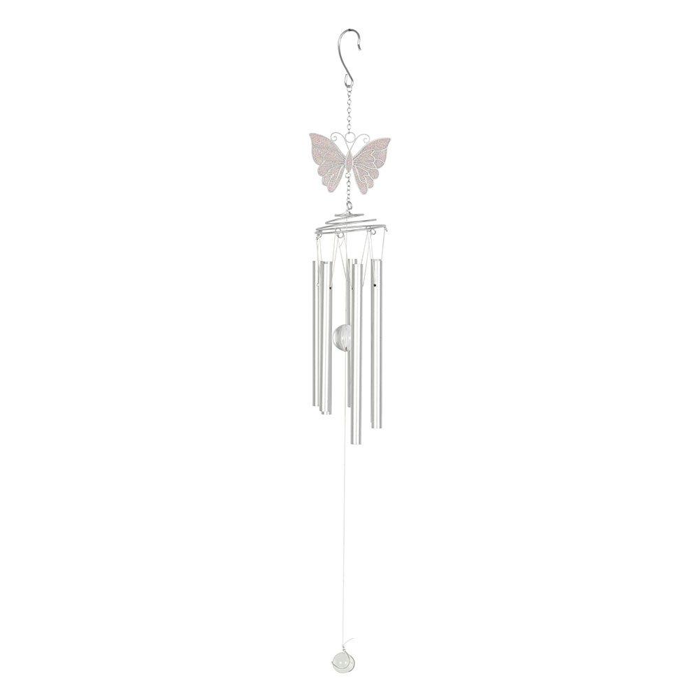 Silver - Something Different - White Butterfly Windchime - 2