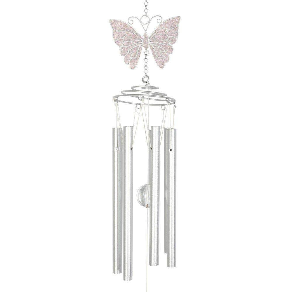 Silver - Something Different - White Butterfly Windchime - 3