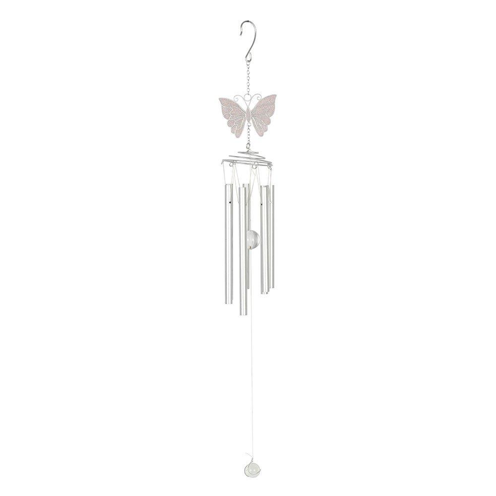 Silver - Something Different - White Butterfly Windchime - 4