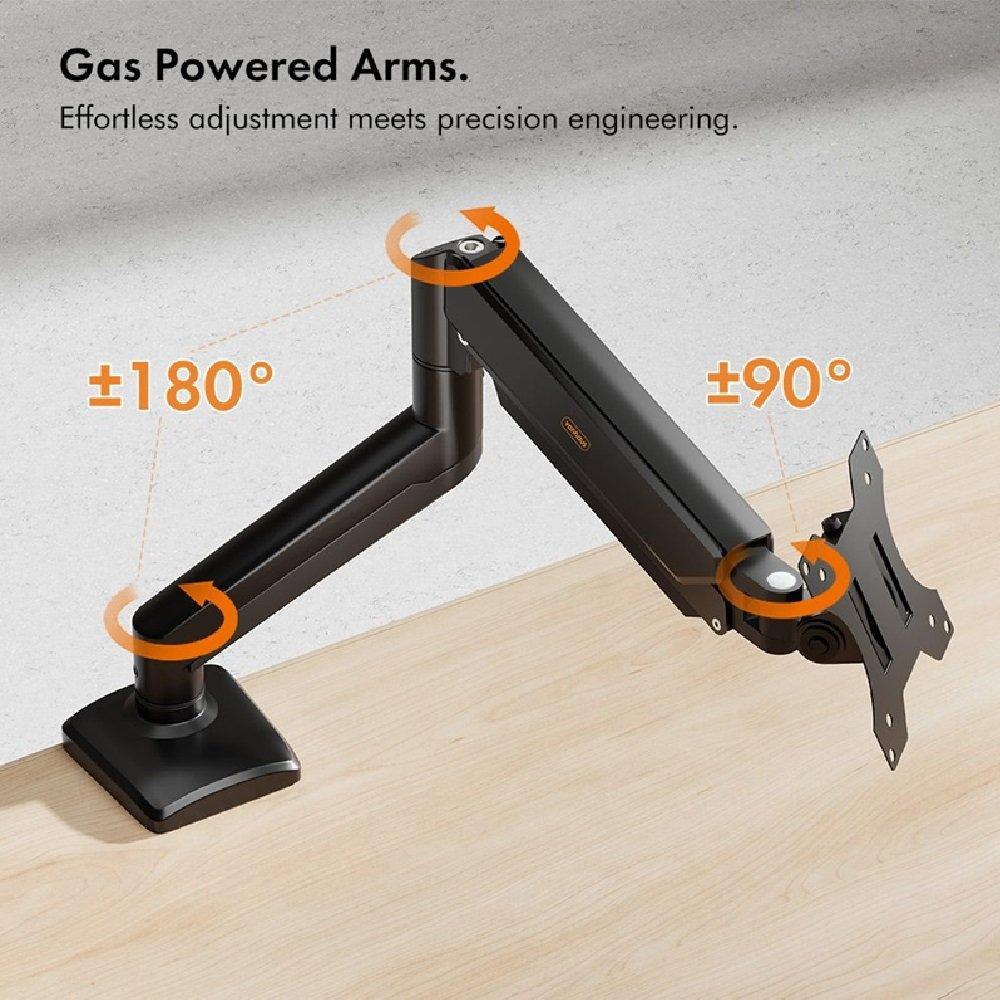 Black - VonHaus - Gas Lift Monitor Arm with Clamp - 5
