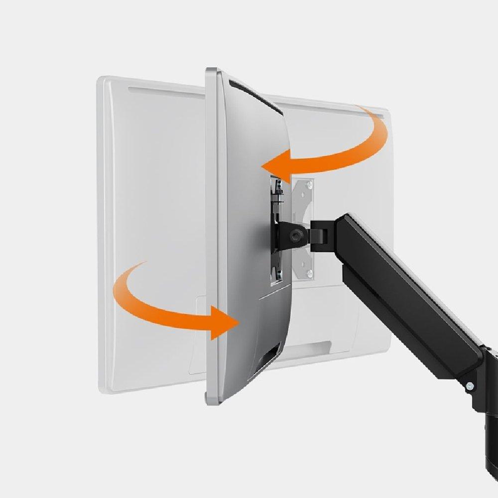 Black - VonHaus - Gas Lift Monitor Arm with Clamp - 6