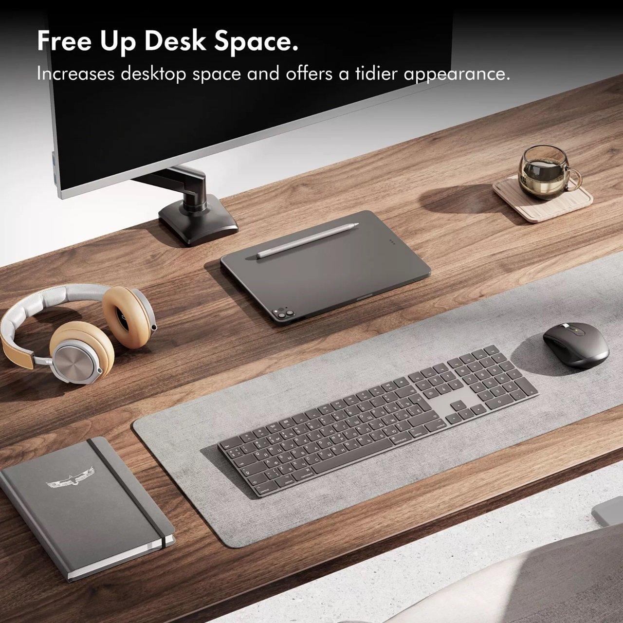 Black - VonHaus - Gas Lift Monitor Arm with Clamp - 8