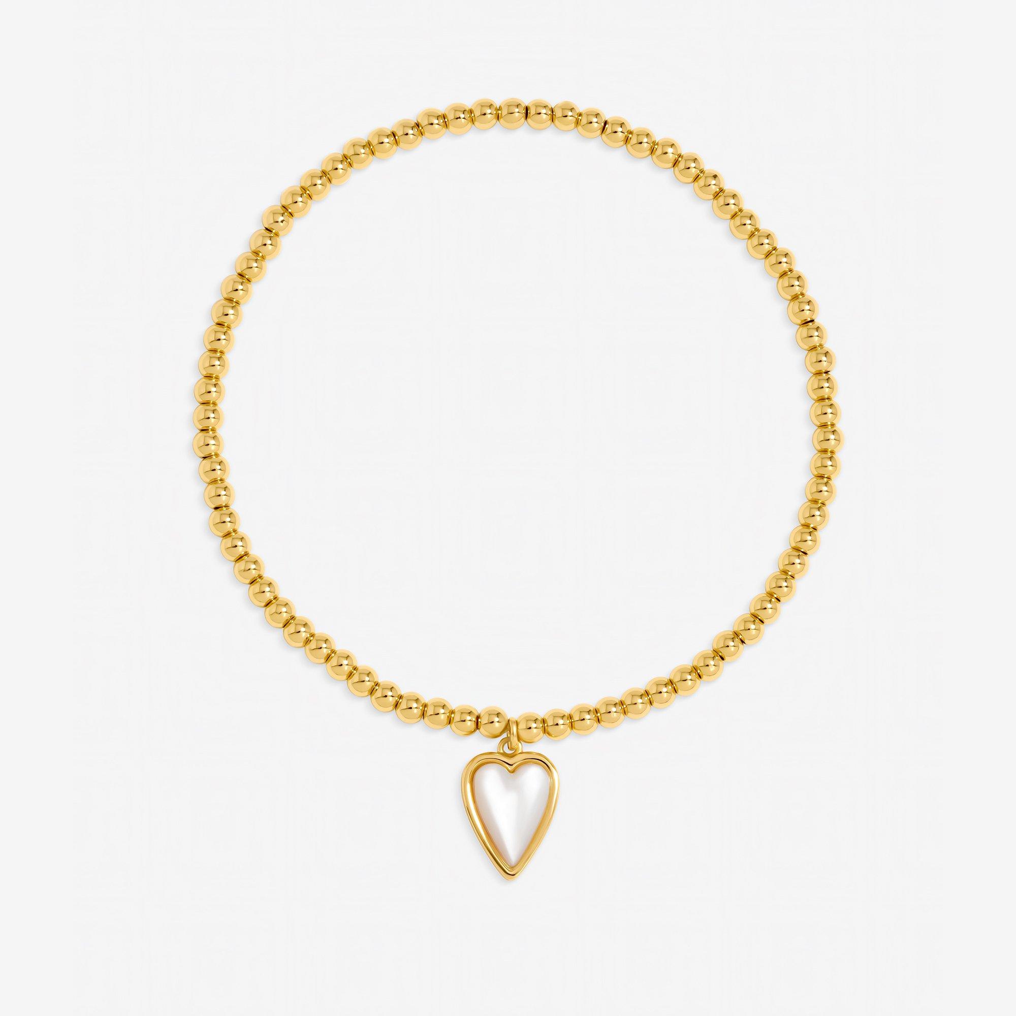 Silver - Jon Richard - Gold Plated Heart and Mother of Pearl Bracelet