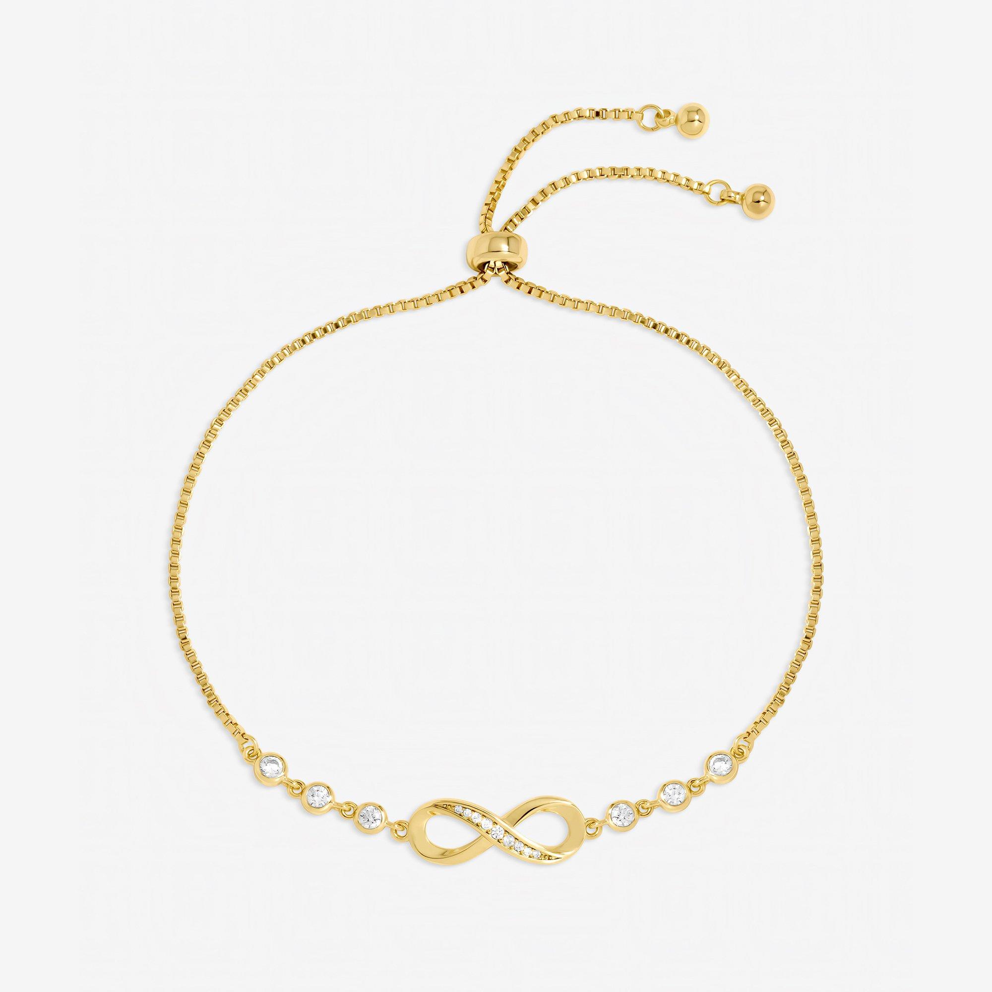 Silver - Jon Richard - 18K Gold Plated Infinity Toggle Bracelet