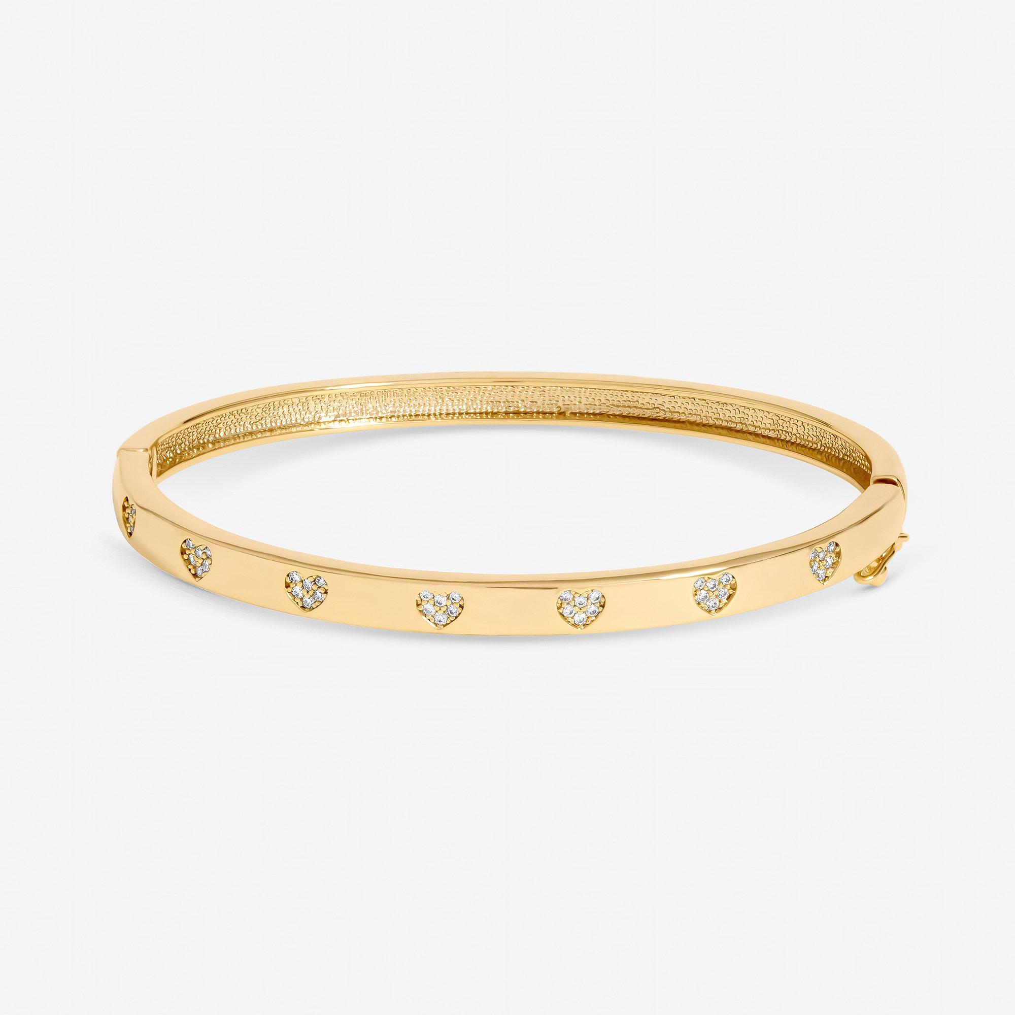 Silver - Jon Richard - Gold Plated and Crystal Heart Bangle