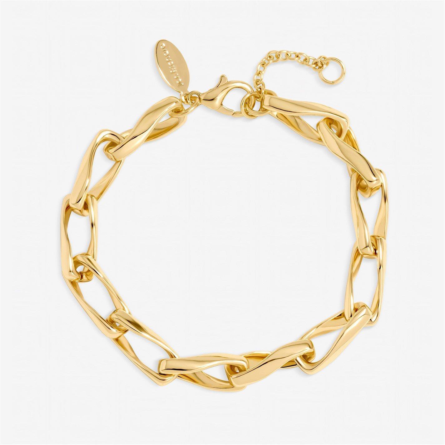 Inicio Women's Plated Twisted Link Bracelet - Gift Pouch Gold