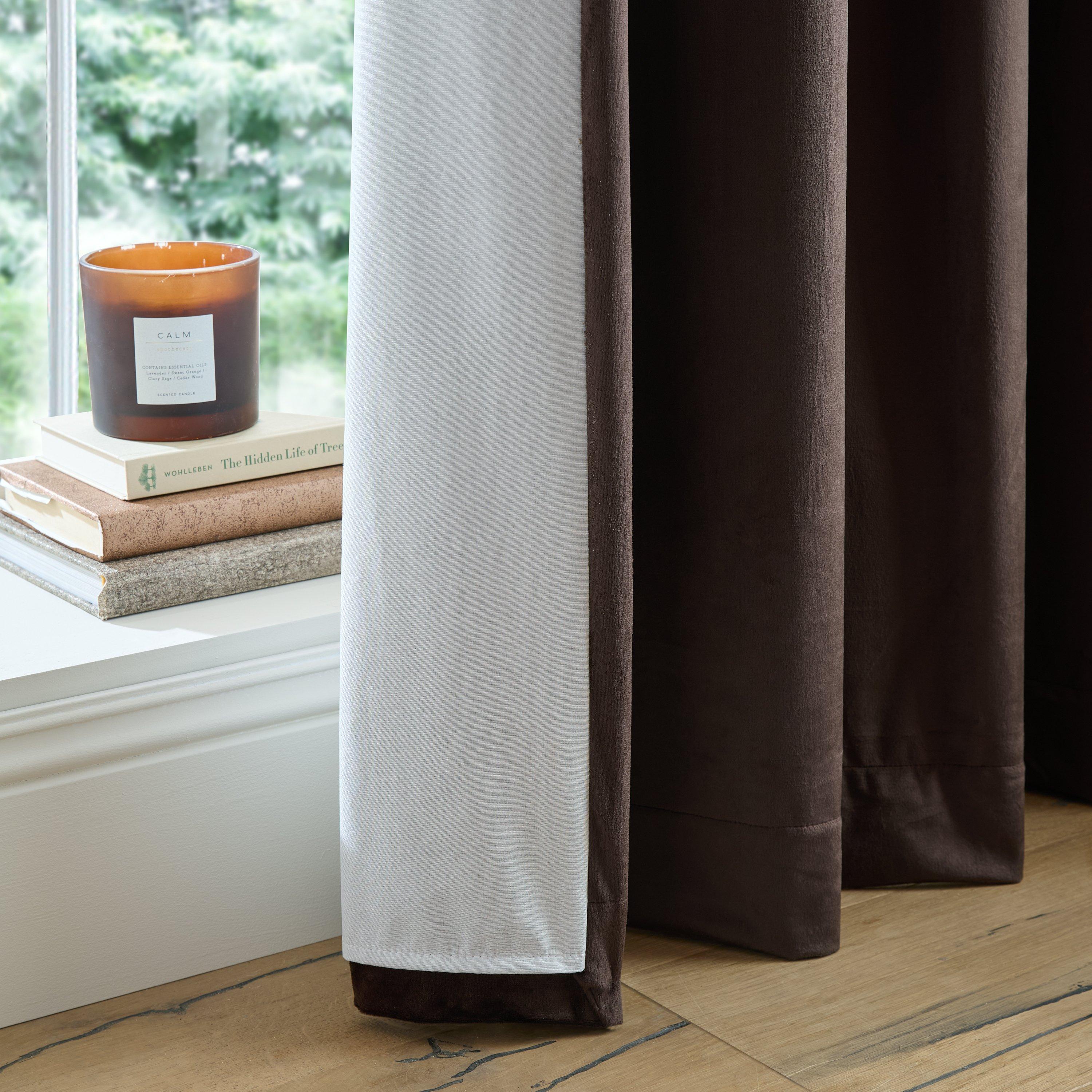 Chocolate - Catherine Lansfield - Super Thermal Blackout Matt Eyelet Door Panel - 5