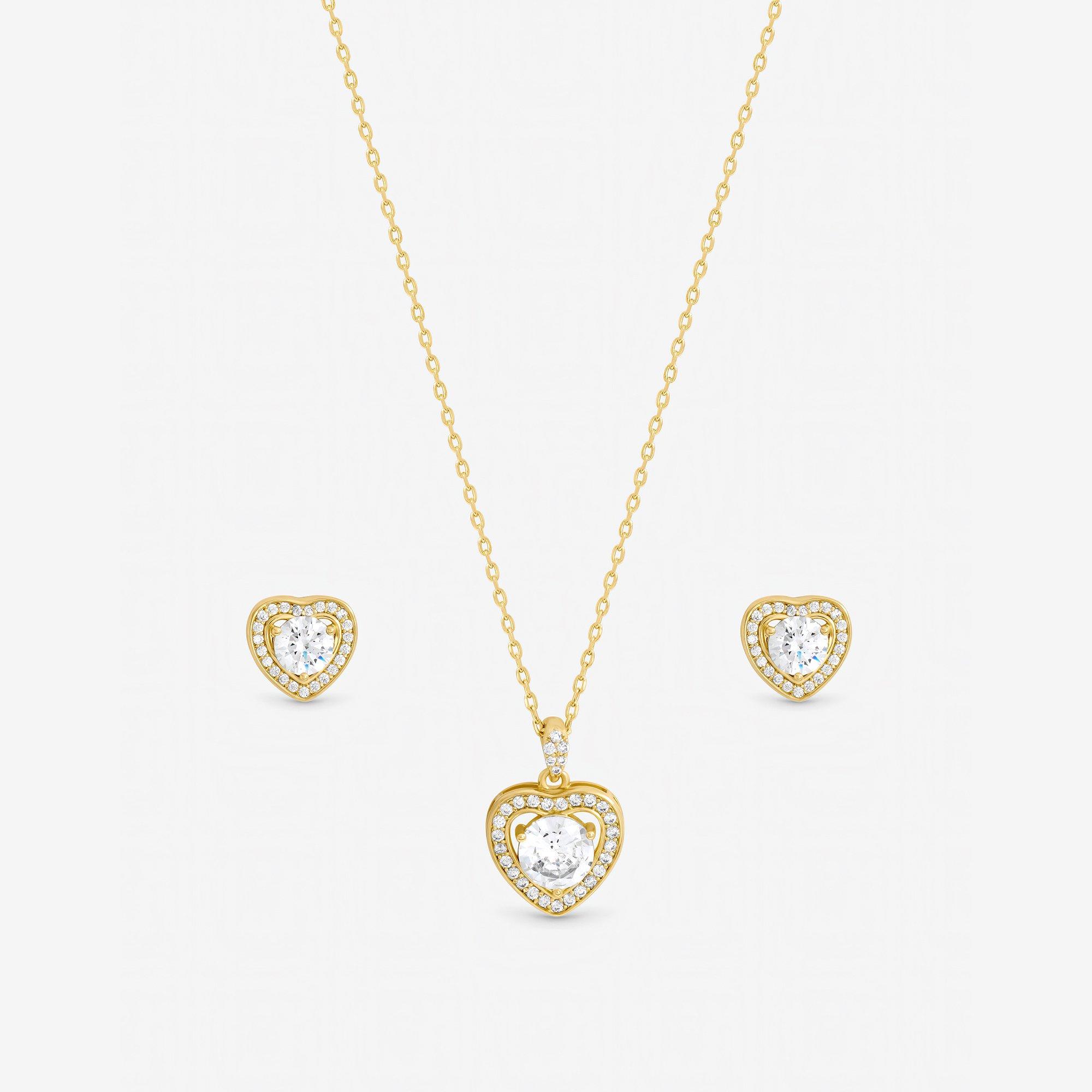 Gold - Inicio - 14Ct Real Gold Plated Heart Set - Gift Box - 2