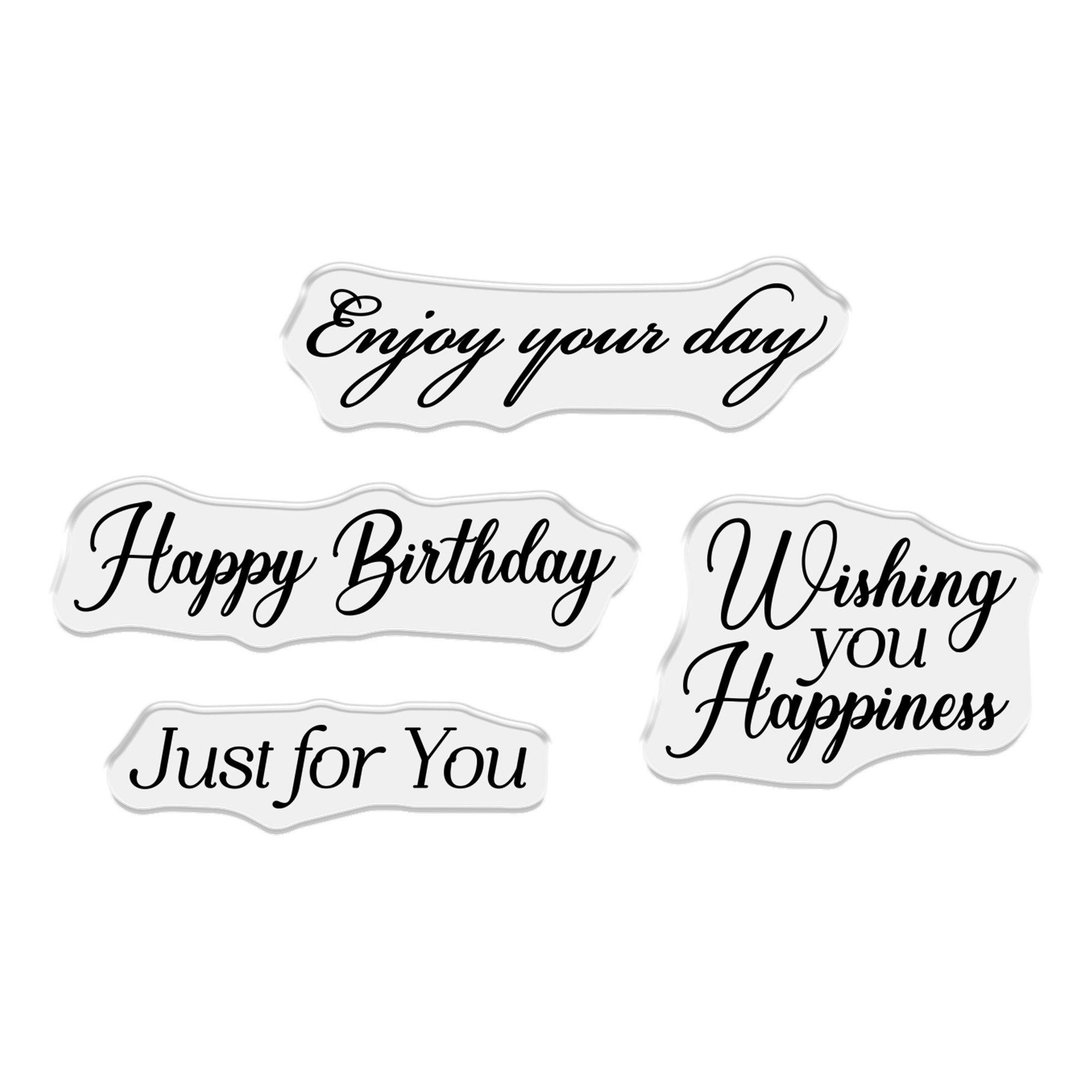 Multi - Crafters Companion - Stamp and Die Set - Wishing You Happiness - 3