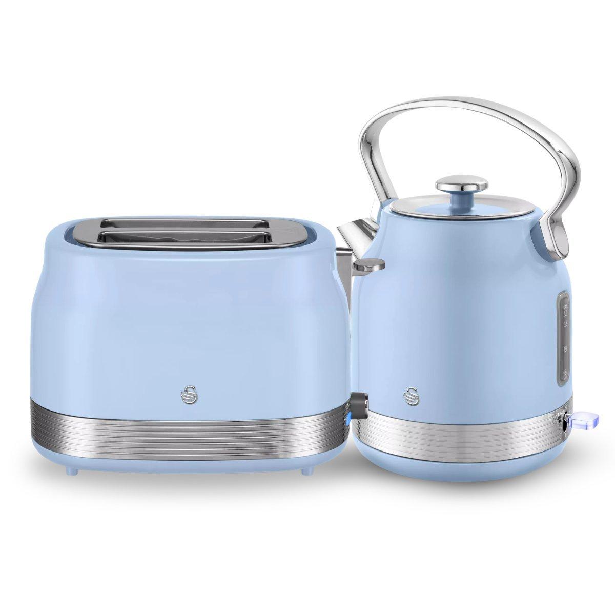 Swan Unisex Blue Retro Kettle & 2 Slice Toaster In - Image 8