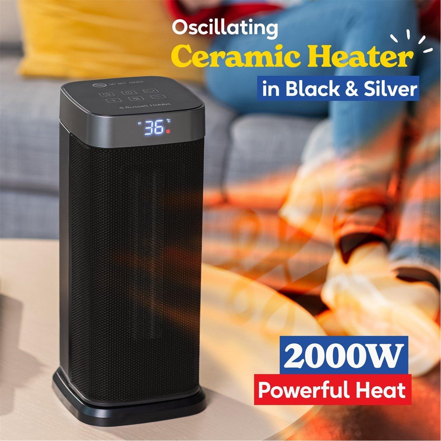 Silver / Black - Russell Hobbs - Russell Hobbs RHCTH2002S Oscillating Heater - 3