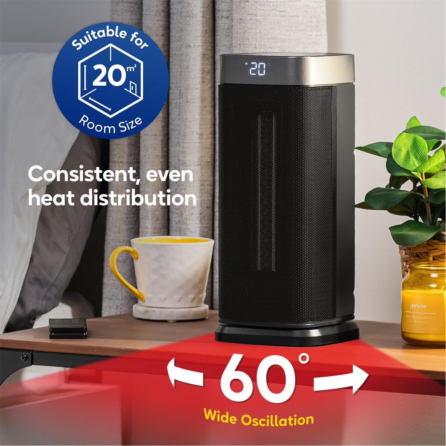 Silver / Black - Russell Hobbs - Russell Hobbs RHCTH2002S Oscillating Heater - 4