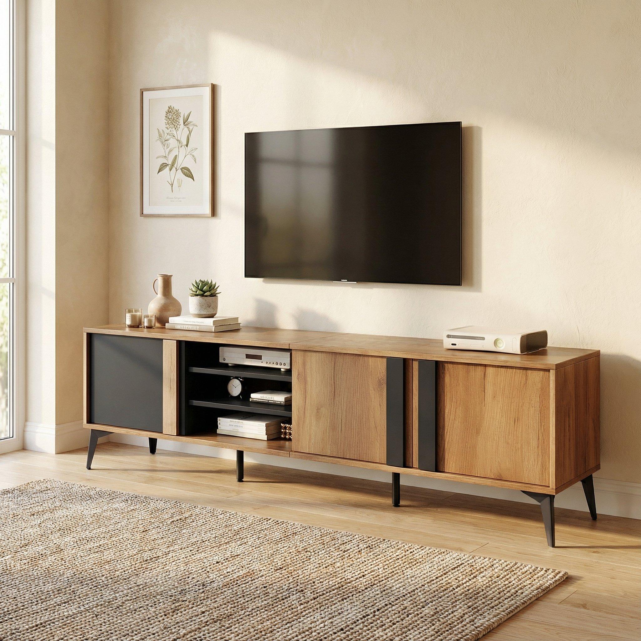 Brown - Urban Meuble - Modern Console Table Brown-Black Chic Storage - 2