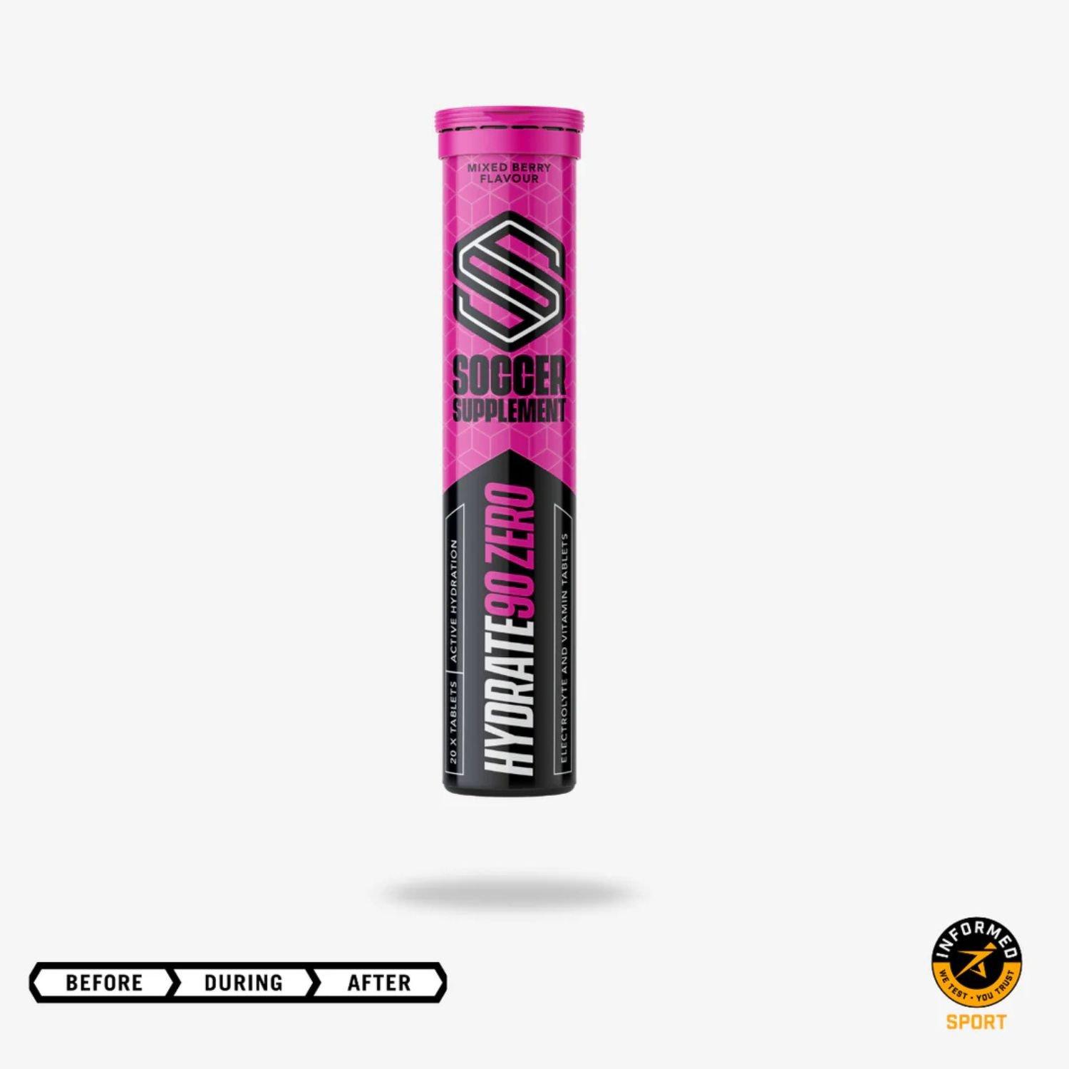 Soccer Supplements Hydrate90® Tablets - Effervescent Electrolyte tabl - Mixed Berry