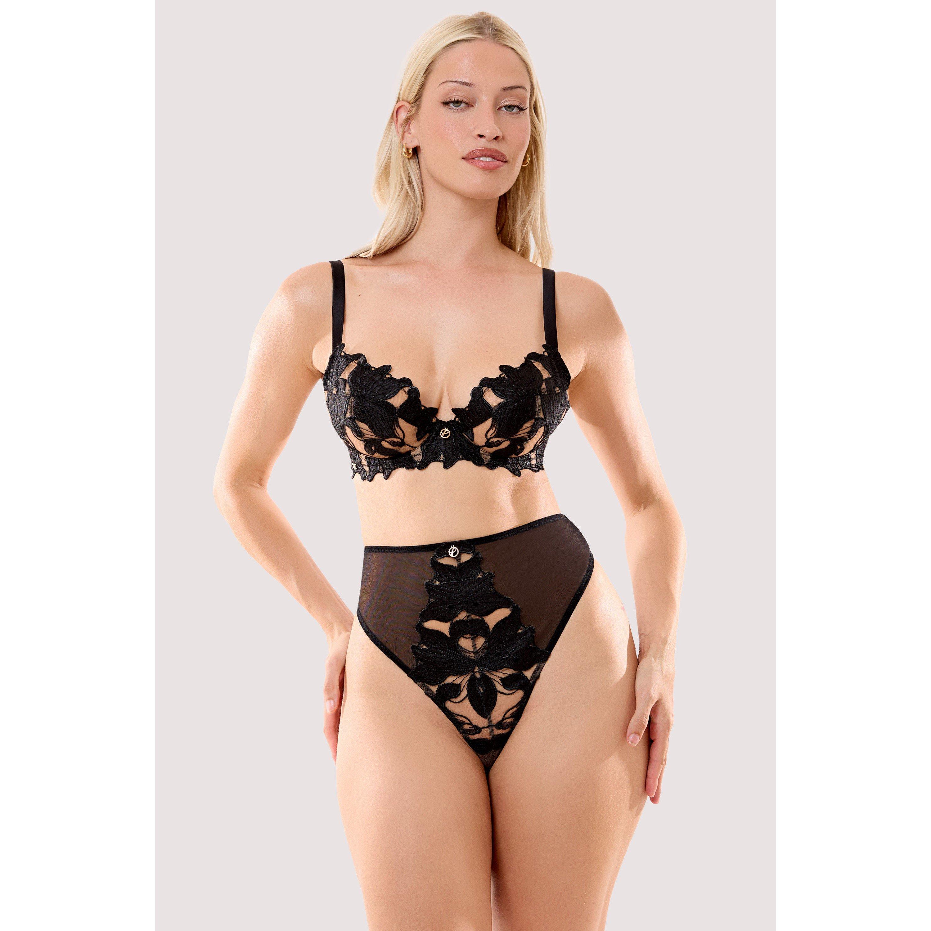 Nude & Black - Playful Promises - Tulip Nude & Black Embroidered High Waist High Leg - 3