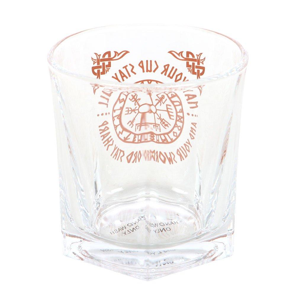 Clear - Something Different - Viking Compass Lowball Drinking Glass with Coaster - 3