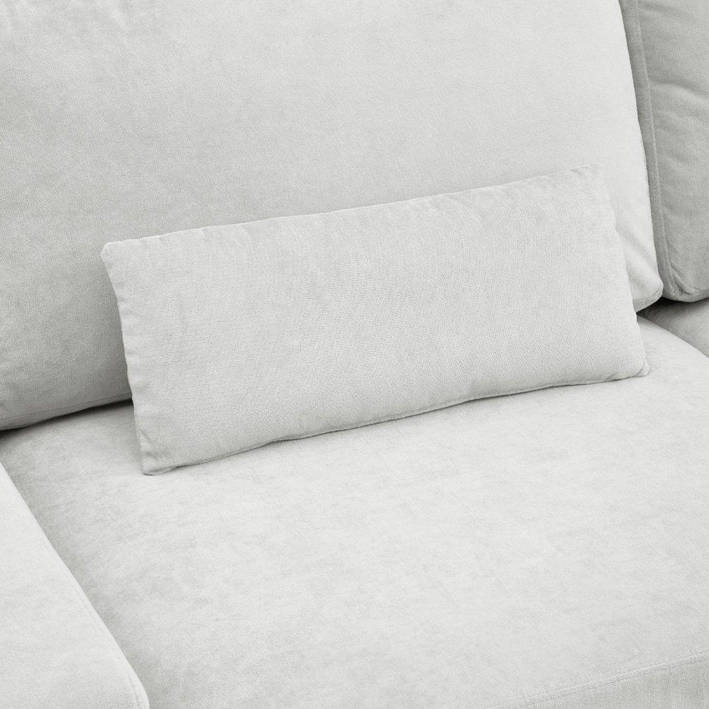 Grey - Kabinet UK - 2-Seater Chenille Upholstered Sofa with Pillows - 7