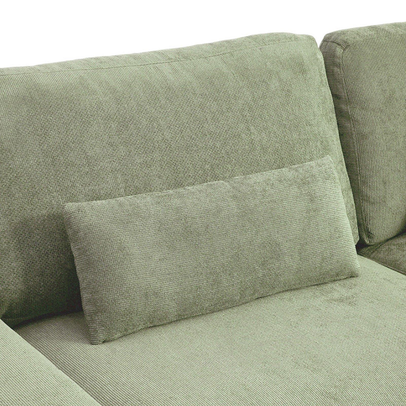 Green - Kabinet UK - 2-Seater Chenille Upholstered Sofa with Pillows - 8